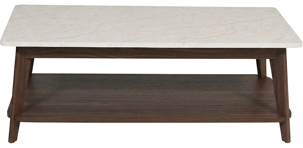 Jahnke Couchtisch »SIXTY COFFEE« Couchtisch, 2 Ebenen, Skandi, Walnuss-Optik&Marmor-Look, Breite:110 cm