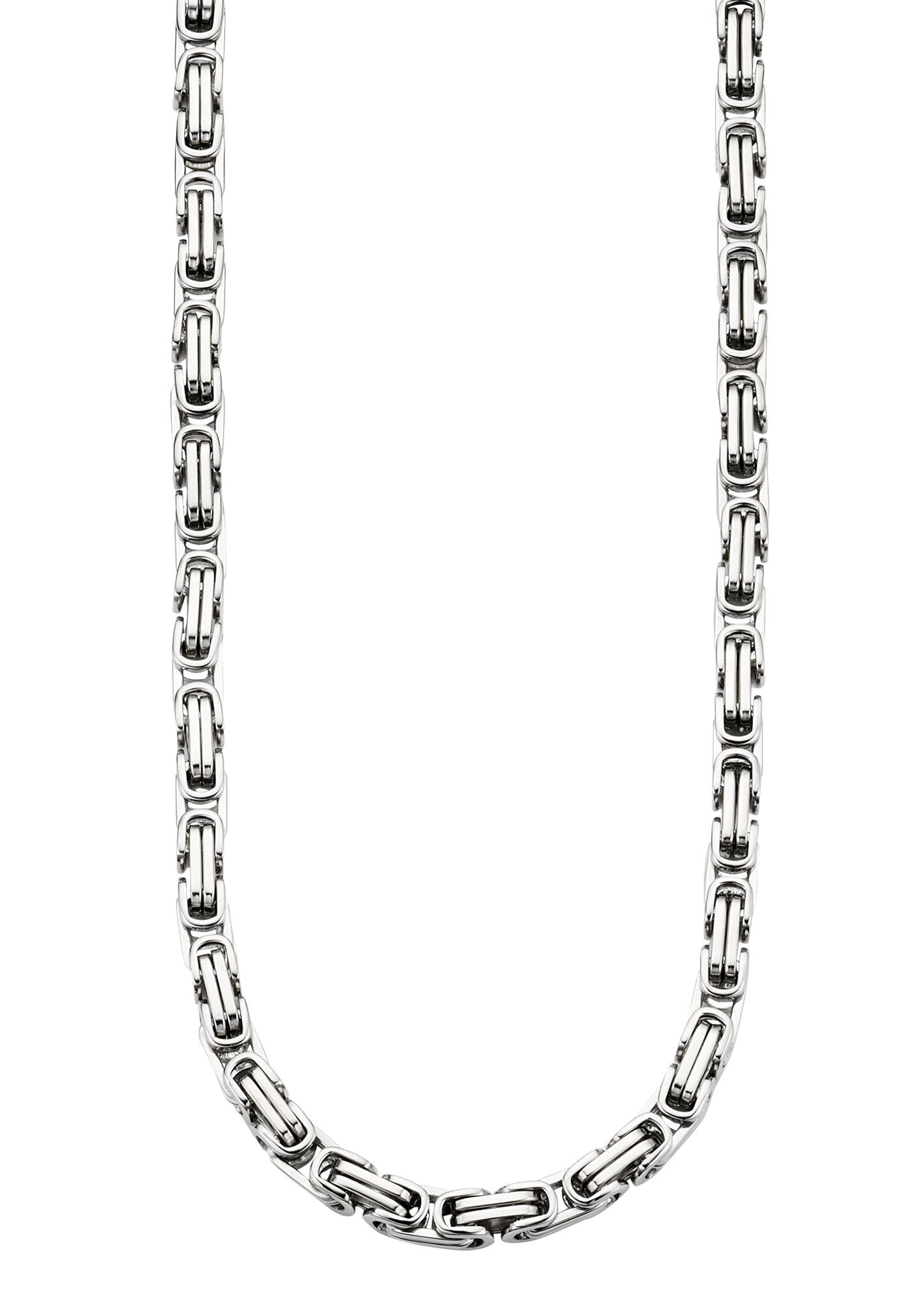 Image of Bruno Banani Edelstahlkette "Schmuck Geschenk Halskette Königskette 4-Kant-Optik Silber"