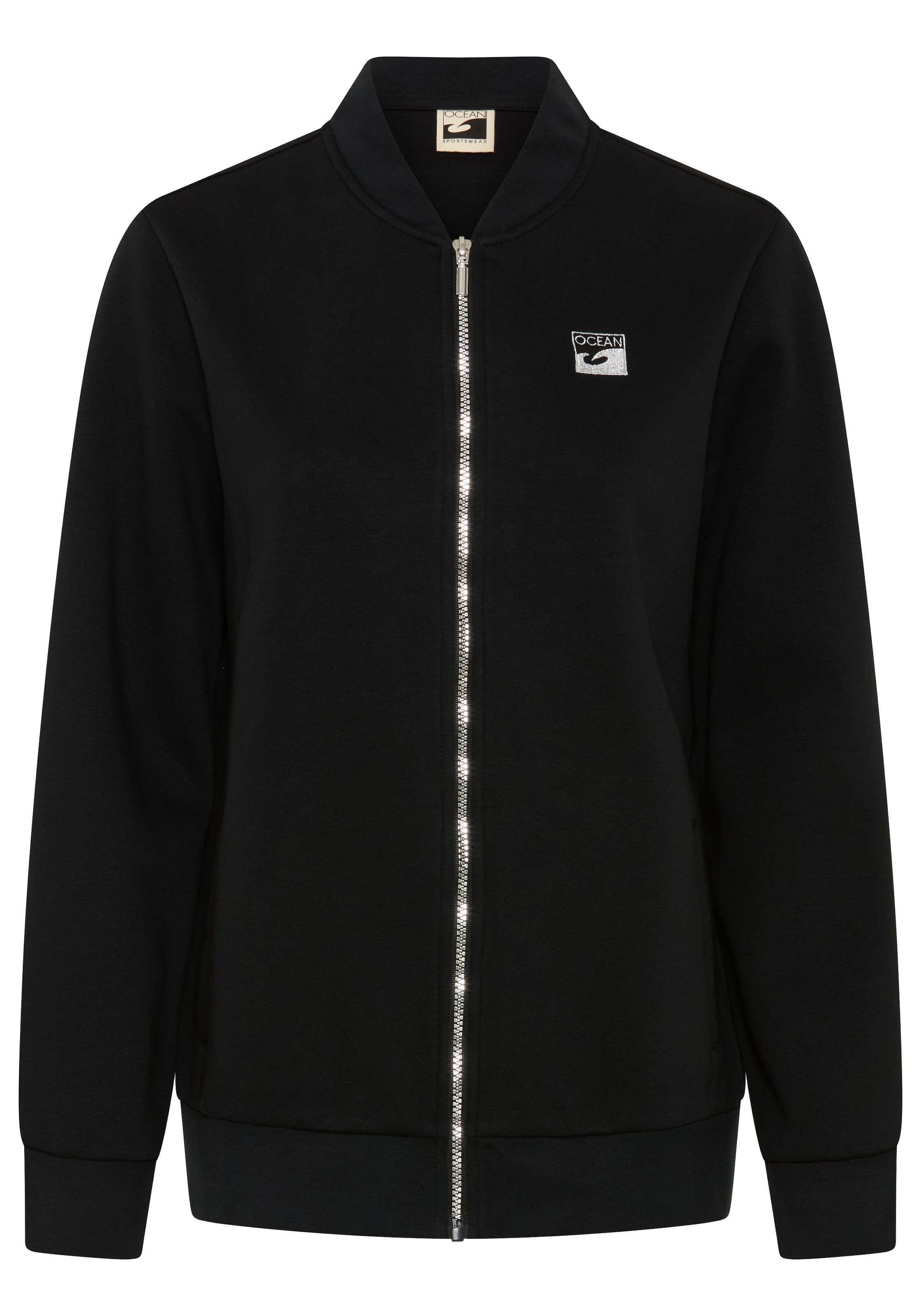 Laura Scott Veste sweat 1 en forme de blouson en tissu sweat douillet, fermeture éclair brillante