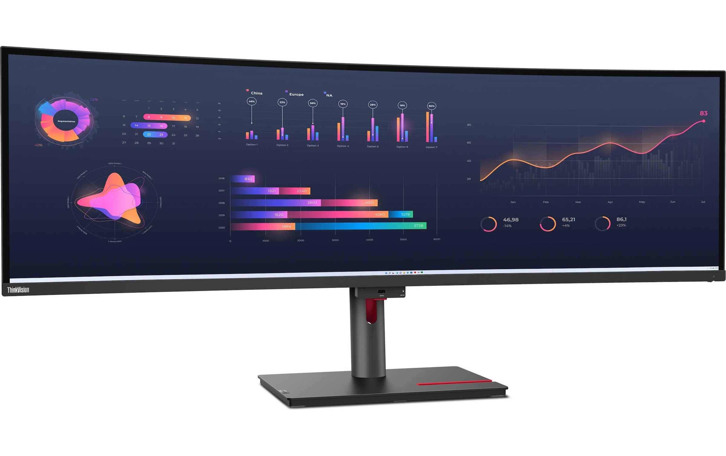 Lenovo LCD-Monitor »ThinkVision P49w-30«, 123,97 cm/49 Zoll, 5120 x 1440 px, 60 Hz