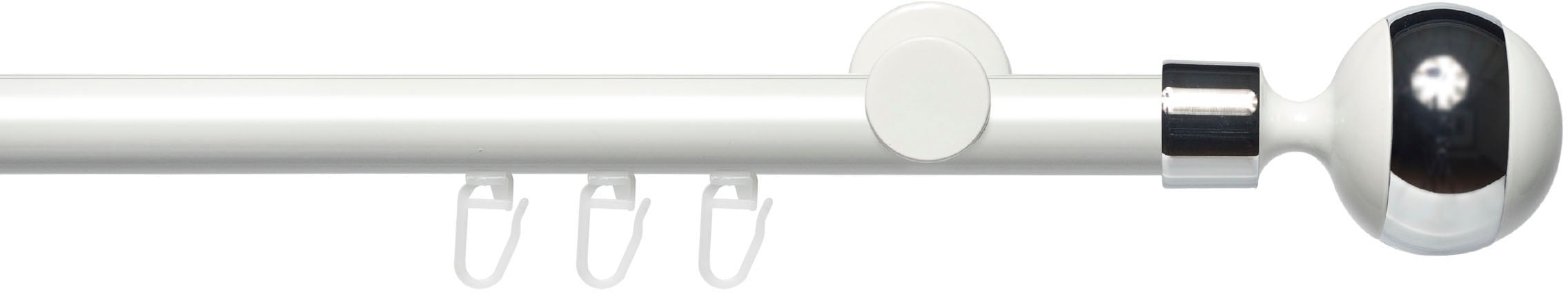 Image of Liedeco Gardinenstange "Innenlaufgarnitur 20 mm Power Kugel mit Ring" Ø 2 mm 1 läufig-läufig Fixmass Gardinenstange Komplett