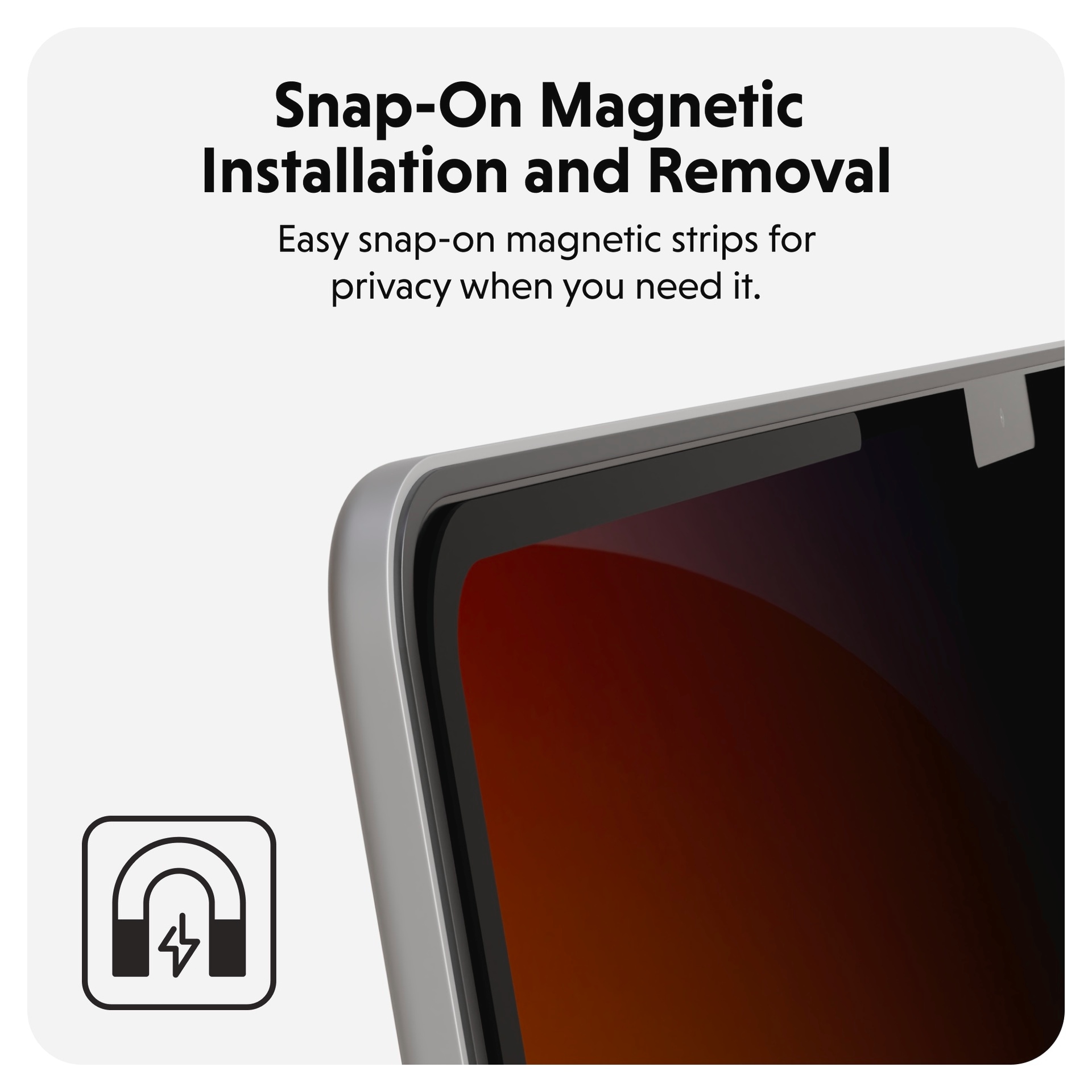 Targus Displayschutzglas »Magnetic Privacy Screen«, für Apple MacBook Air 13.6, Blickschutzfolie, Schutzfolie, Bildschirmschutz, kratz- & stossfest