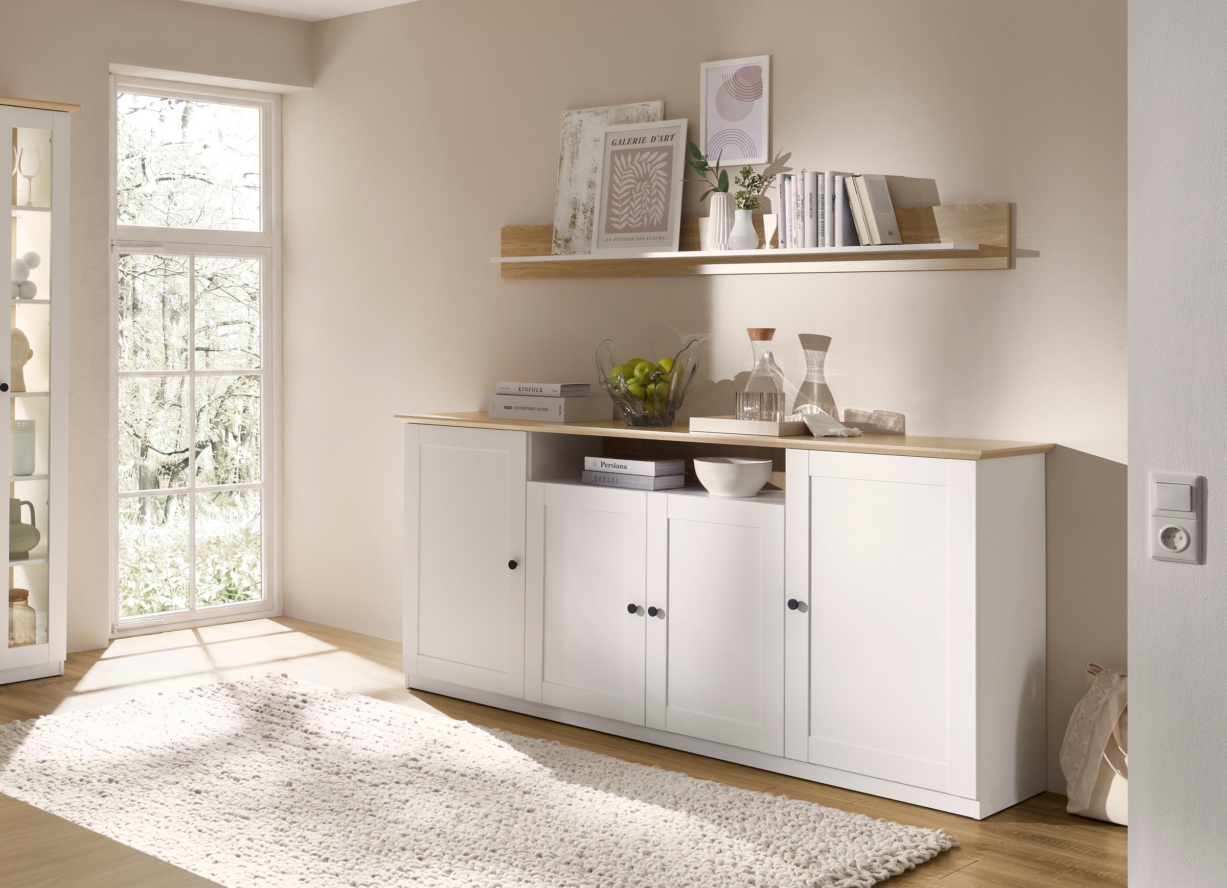 GOODproduct Wandboard »Brest, Wandregal im Landhausstil, Hängeregal mit Ablagefläche« vielseitig einsetzbar, zeitlos, 180 cm breit