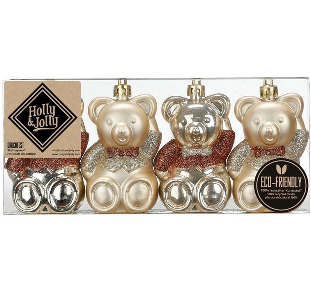   Christbaumschmuck »Holly & Jolly Weihnachtsschmuck Teddybär 4 Stück«