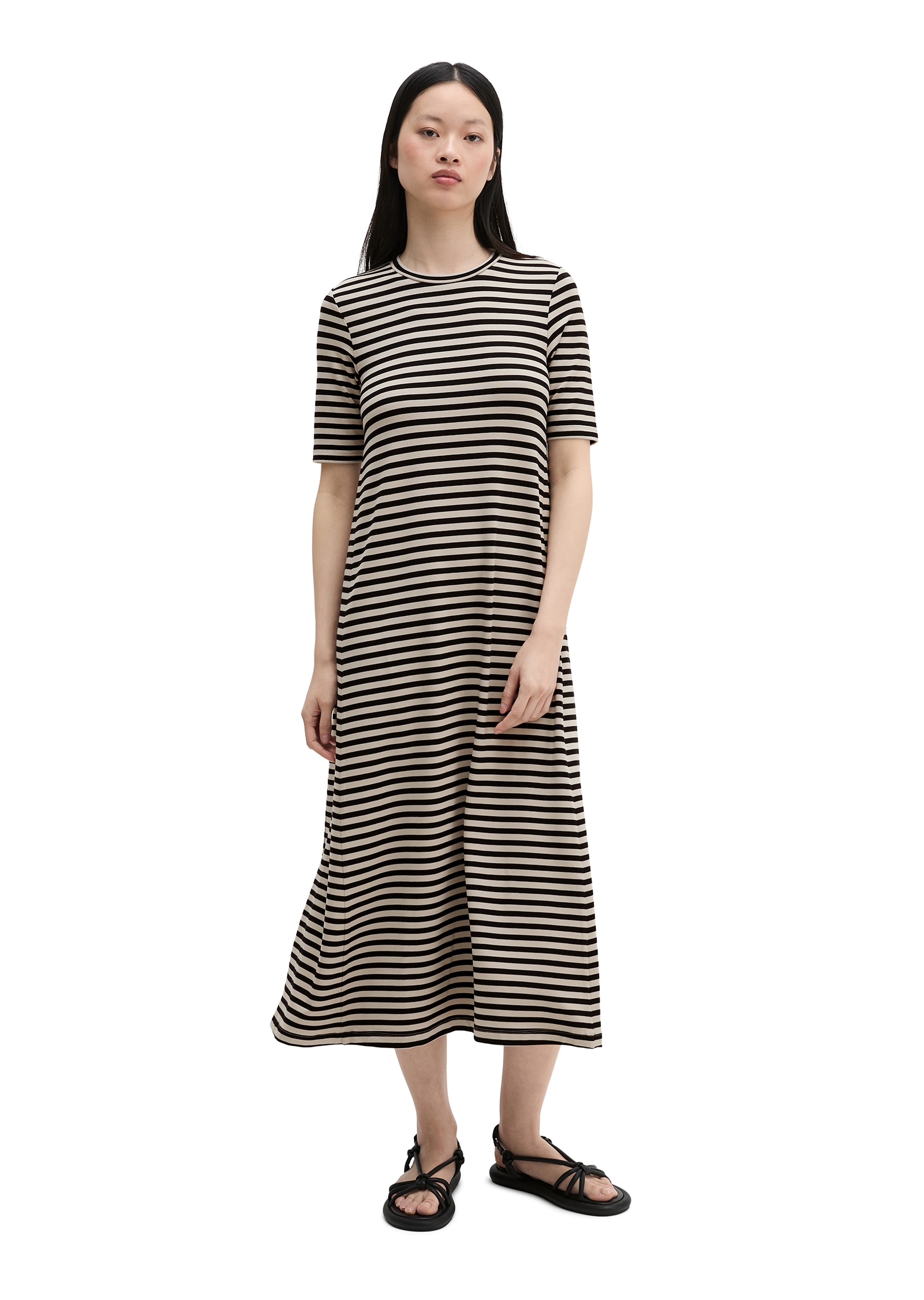 Marc O'Polo Robe en jersey Sans poches Forme A en TENCEL™ Modal rayé
