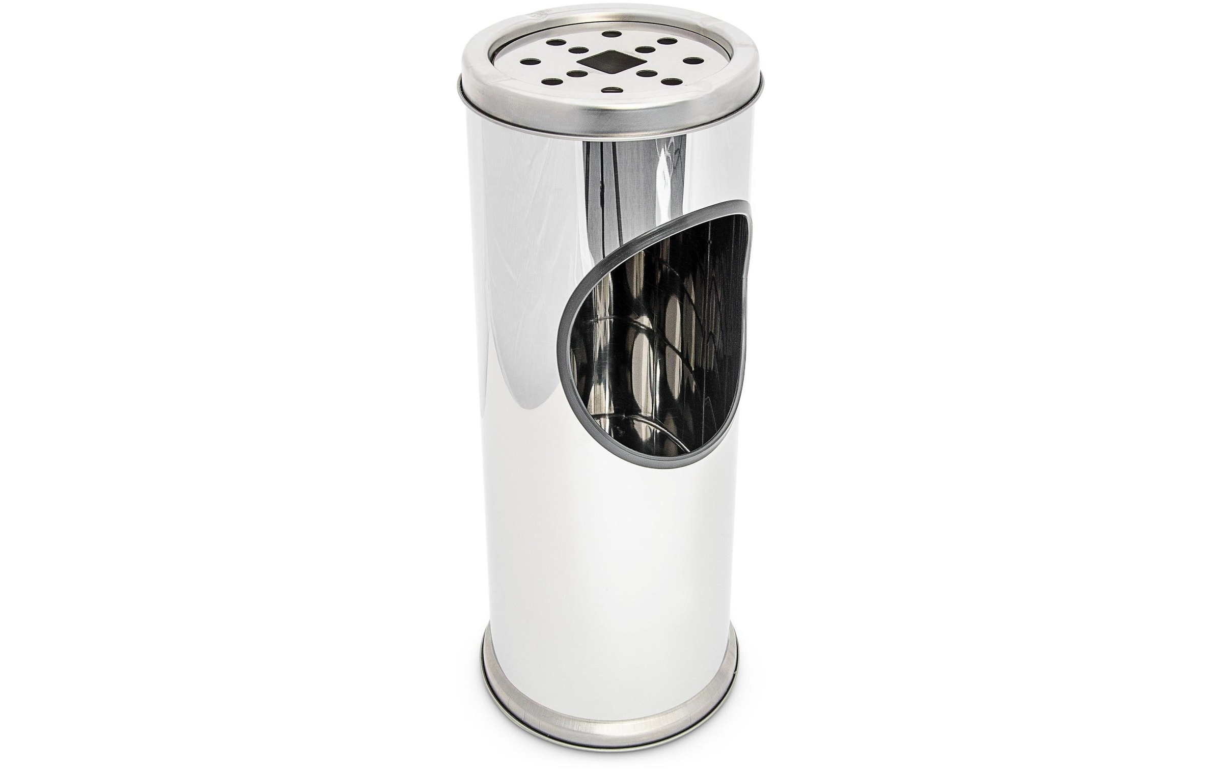 relaxdays Aschenbecher »aus Edelstahl Silber«, 2 Behälter