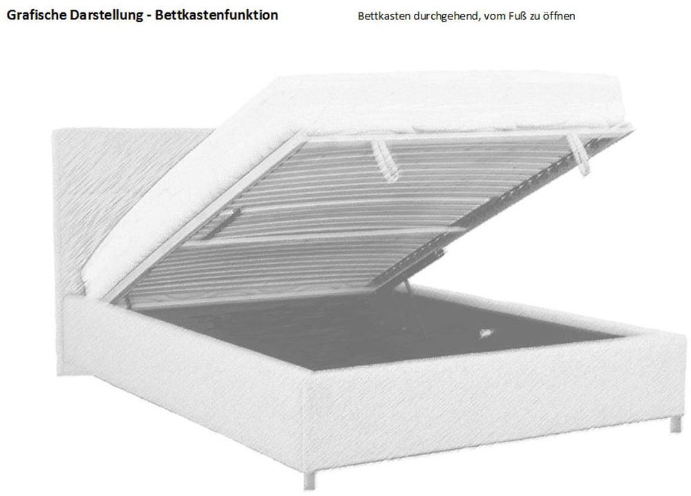 hapo Polsterbett »Clara erhältlich in den Breiten 100, 160, 180 & 200cm« in verschiedenen Matratzenqualitäten, Härtegraden und Farben verfügbar