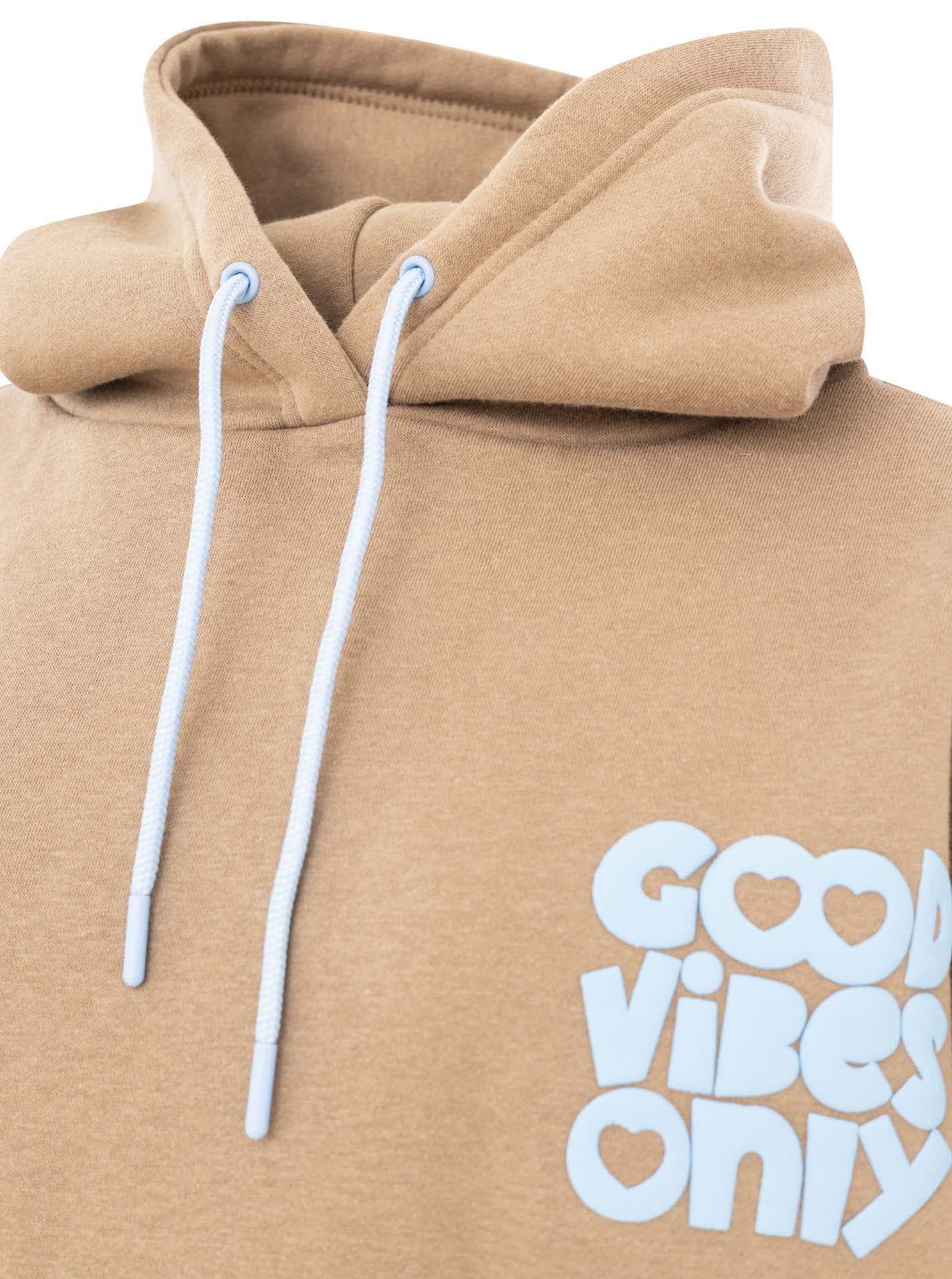 Zwillingsherz Hoodie »"GOOD VIBES"«, coupe oversize, capuche avec cordon, imprimé accrocheur, poche kangourou
