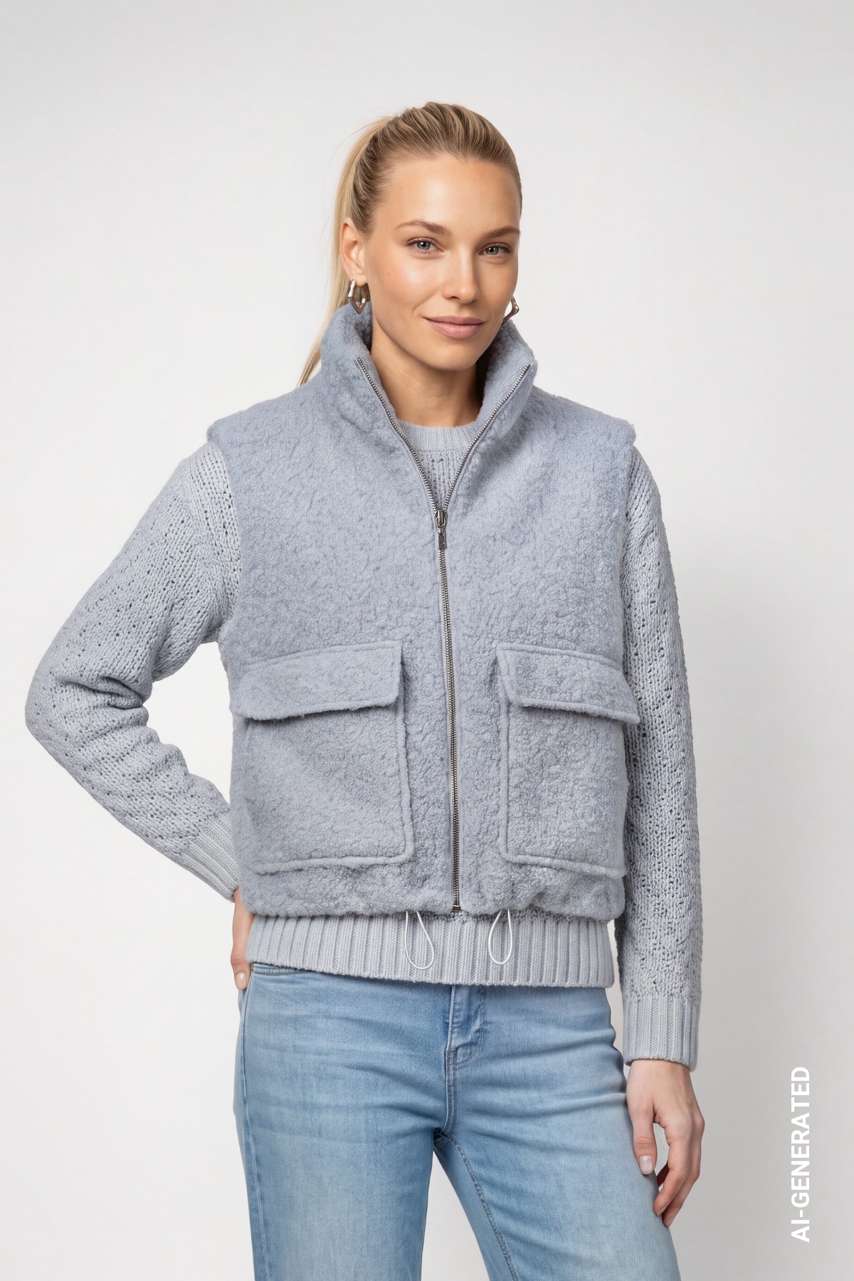 Image of Monari Fellimitatweste "Weste Teddy" Regular fit mit Stehkragen