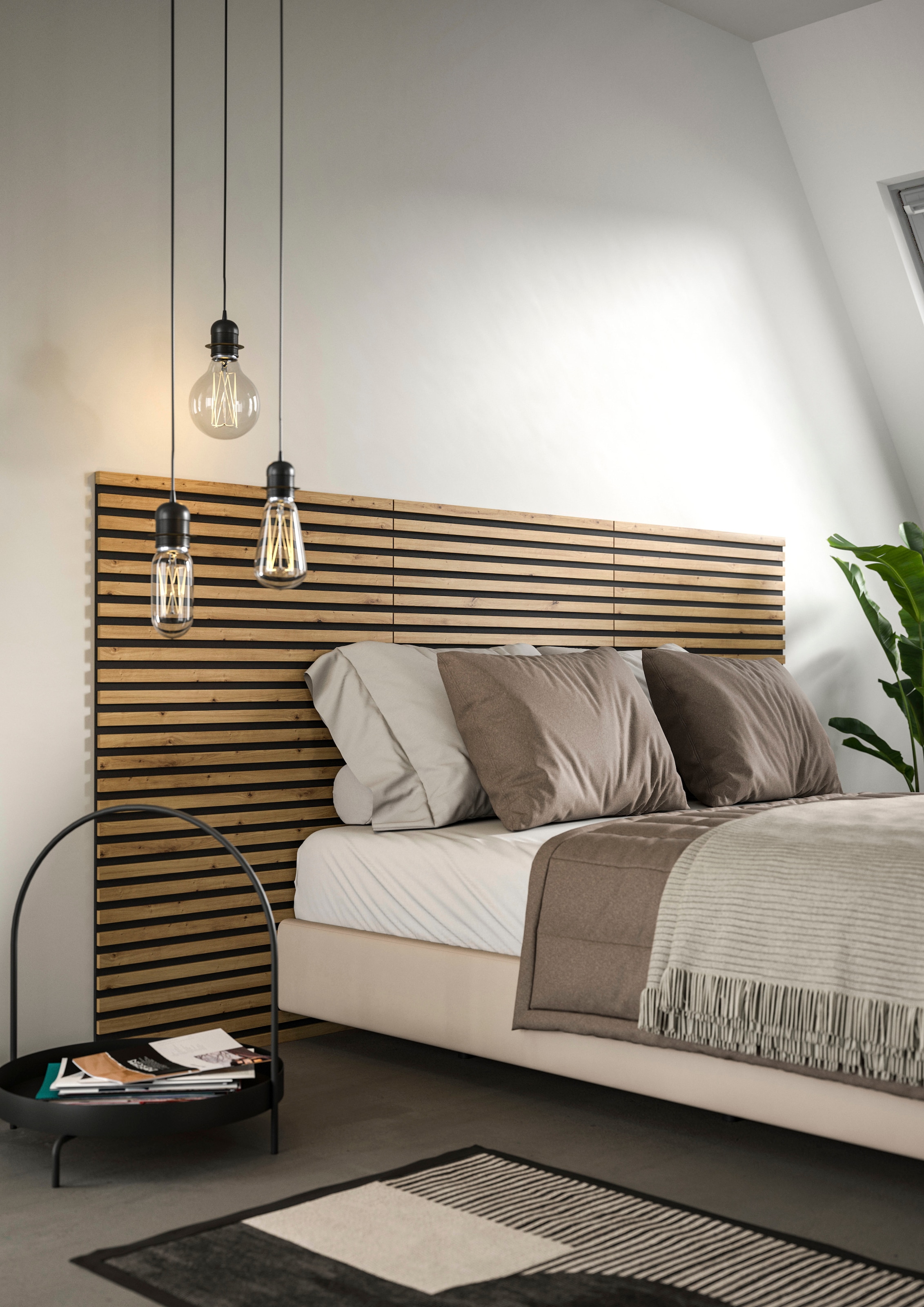 INOSIGN Wandpaneel »Silencio, 3er Set, je 40 x 80 cm, inkl. 3 Abschlussleisten«, (3 tlg.), Akustikpaneel, Paneel, Lamellenwand