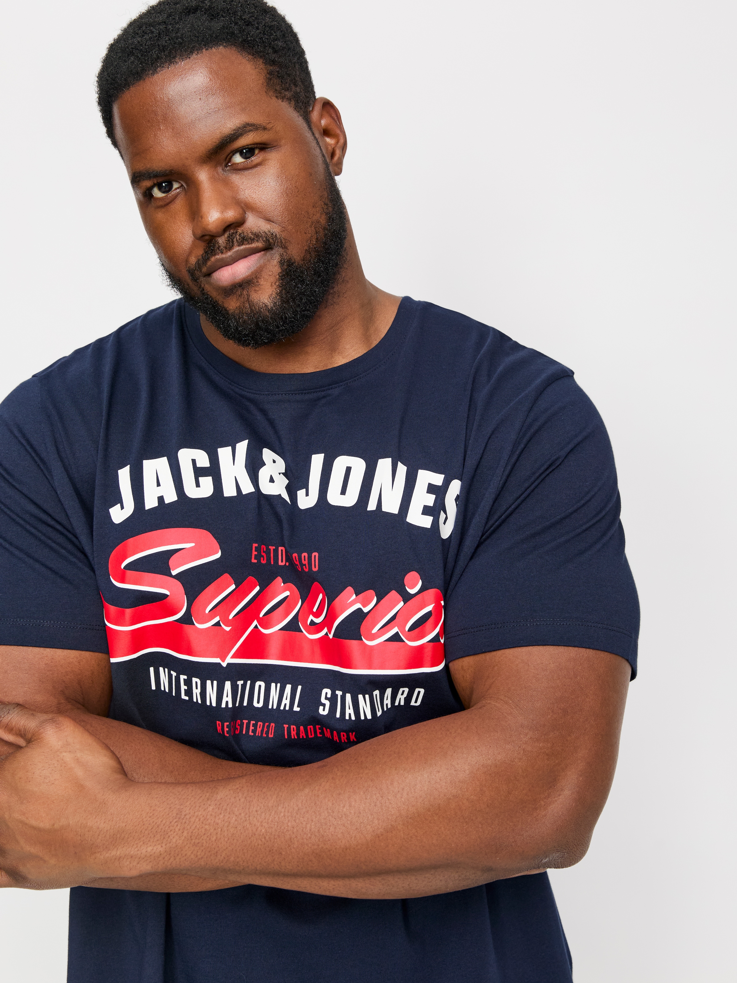 Jack & Jones PlusSize T-Shirt »JJELOGO TEE SS O-NECK 2 COL AW24 S PLS«, mit Frontprint