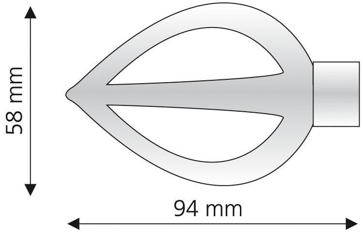 Liedeco Embout de tringle à rideaux »Flamme« für Gardinenstangen Ø 16 mm
