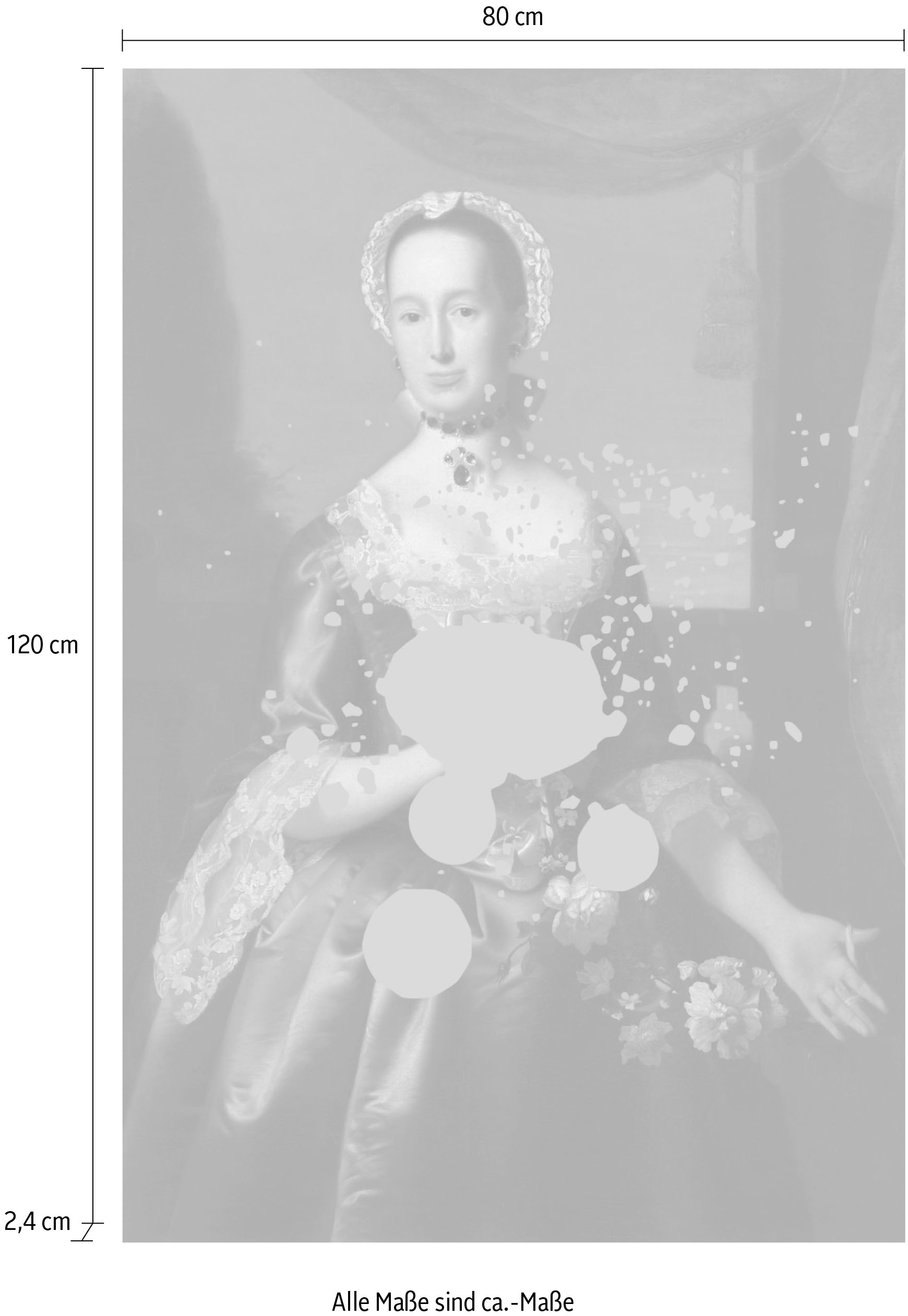 queence Acrylglasbild »Frau mit Farbklecks«, Kunst-Gemälde-Frau-Bilder von Frauen-Historische Persönlichkeiten-Formen, Fine Art-Print in Galeriequalität