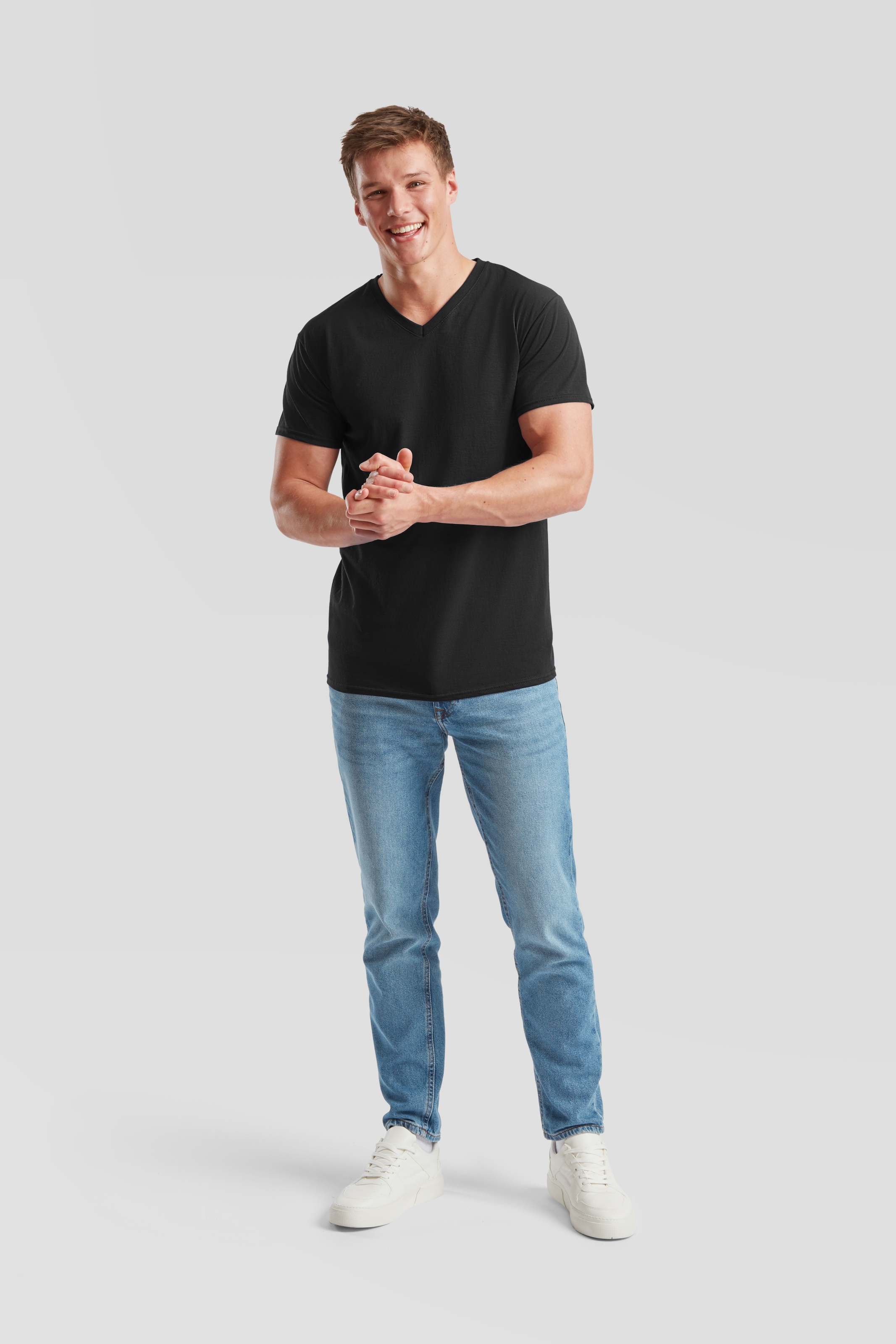 Fruit of the Loom T-shirt Packung, 6 cuis tlg. aus Baumwolle, V-Ausschnitt, 6-teilig