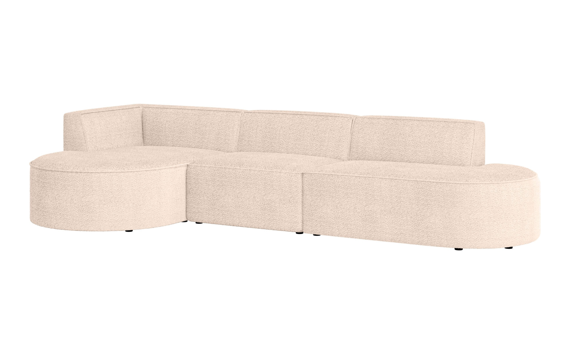 andas Ecksofa »Ecksofa EIVIND mit Ottomane rechts/links, Masse: B/H/T 343/159/72 cm«, L-Form mit Wellenunterfederung, auch in Feincord und Bouclé