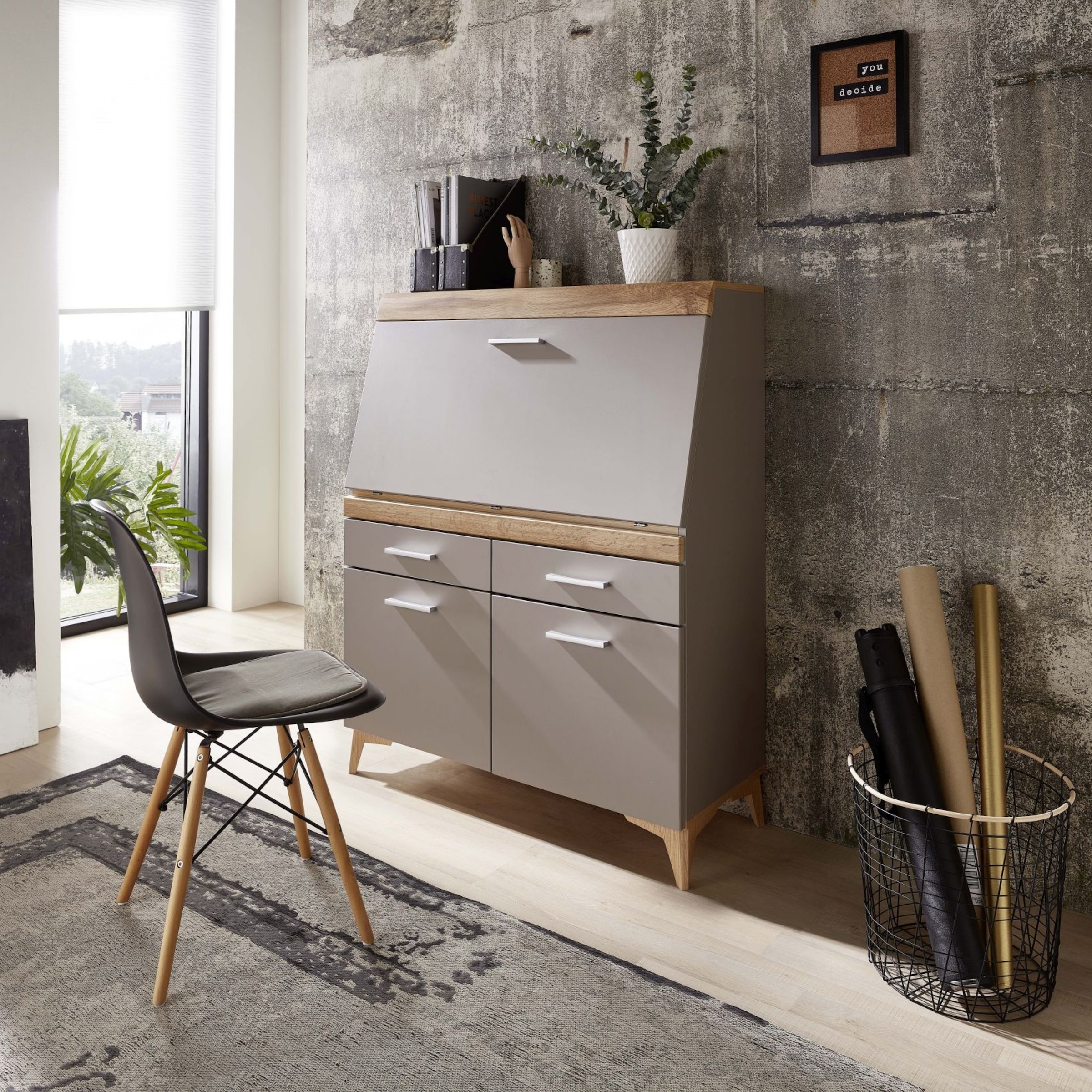 Innostyle Sekretär »SECRET« Stauraumschrank, mit Monitor-/Laptopfach, Soft-Close, Breite 98 cm