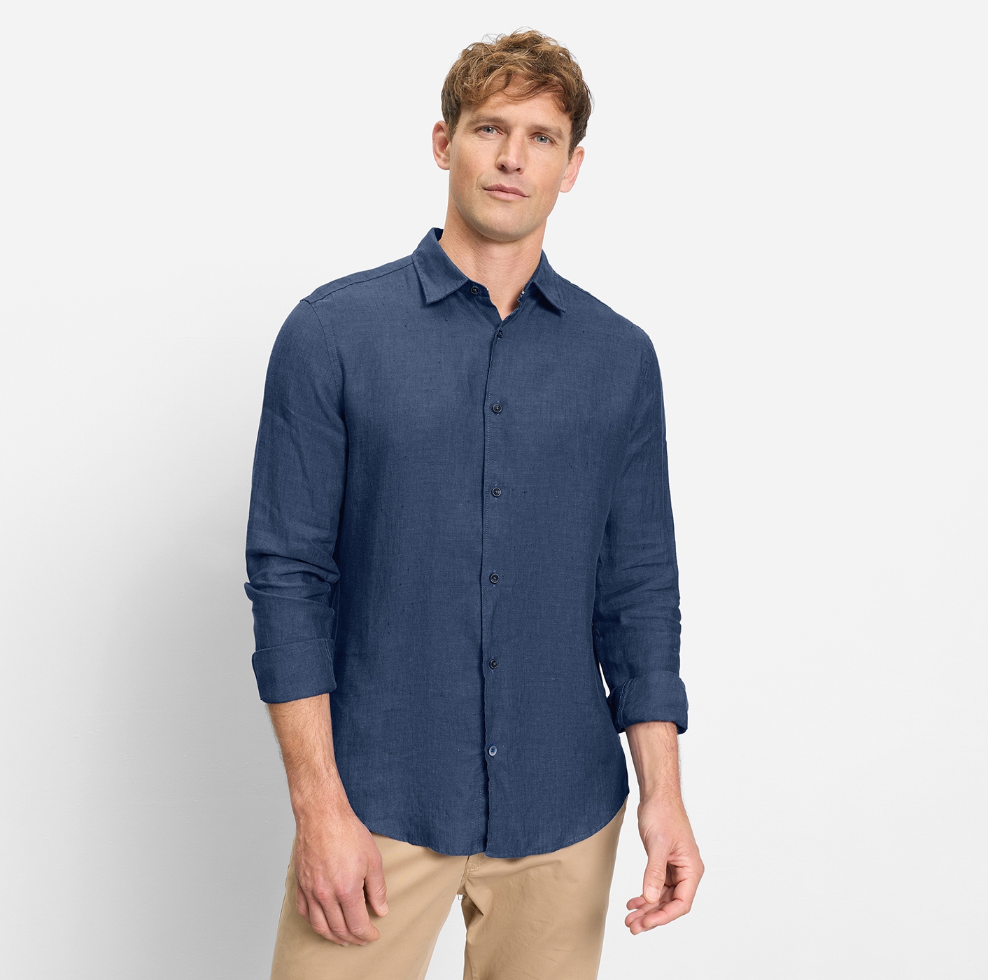 OLYMP Chemise en lin Kentkragen, casual