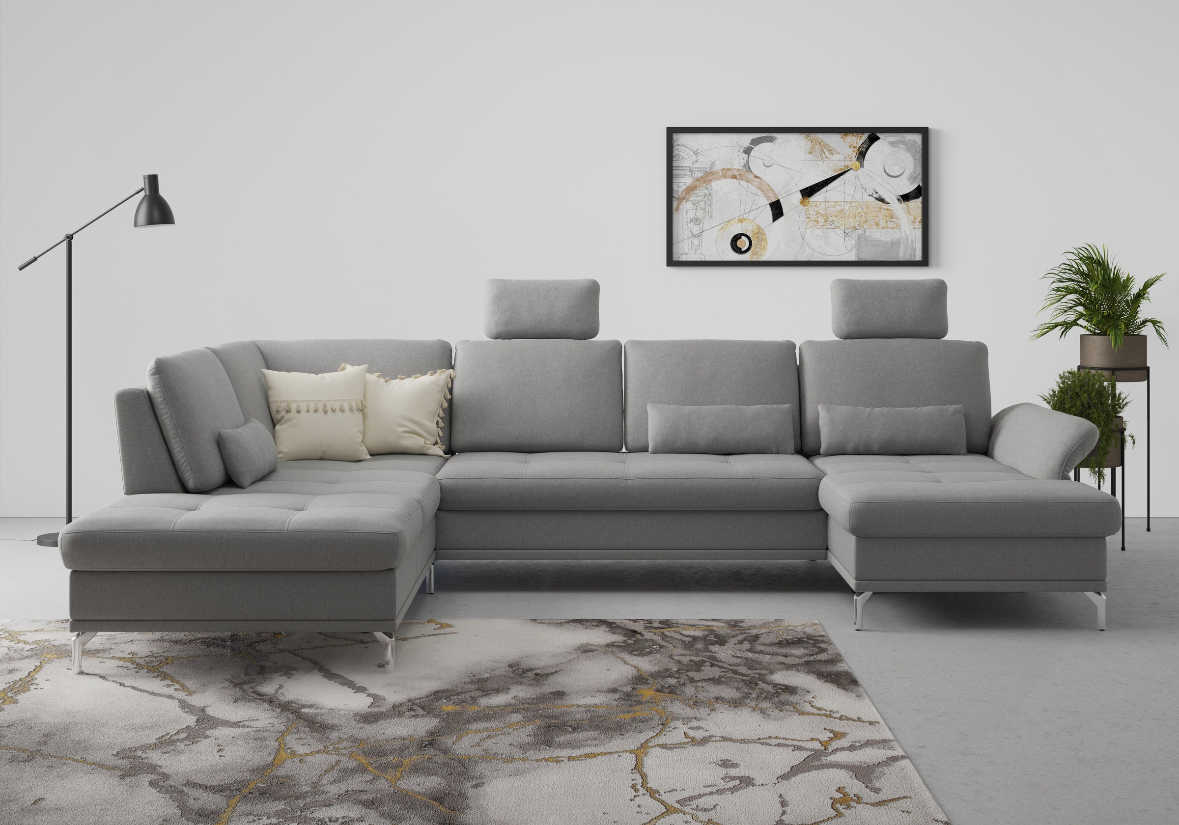 INOSIGN Wohnlandschaft »Palm Beach U-Form« Federkern, mit Sitztiefenverstellung, wahlweise mit Bettfunktion