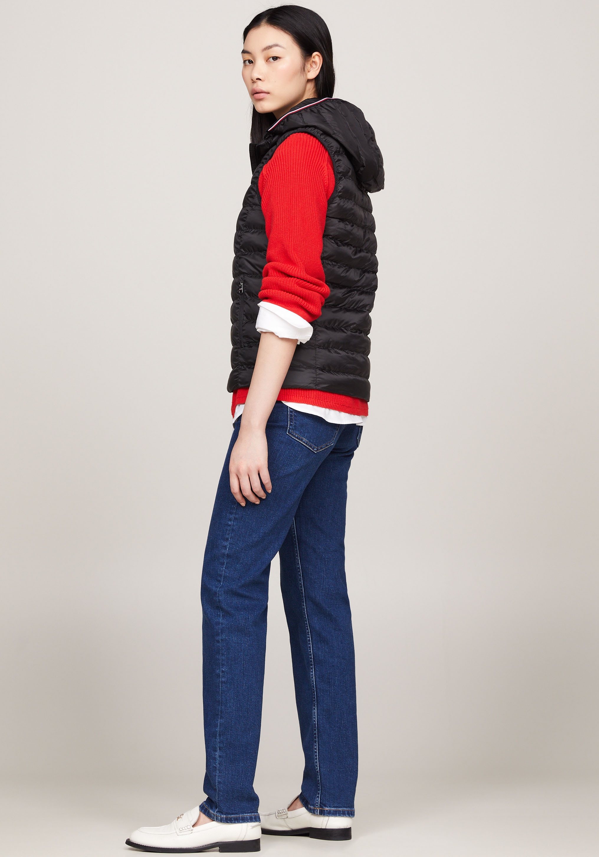Tommy Hilfiger Steppweste »LW PADDED GLOBAL STRIPE VEST«, (Global Serie TH WOMEN), Reissverschlusstaschen