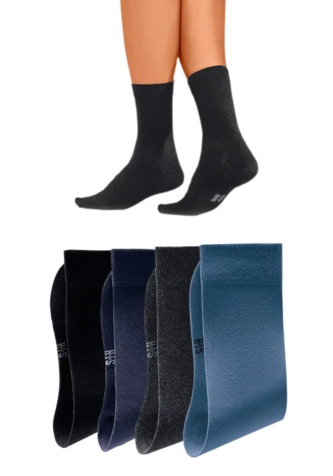 H.I.S Basicsocken, (4 Paar), mit hohem Baumwollanteil