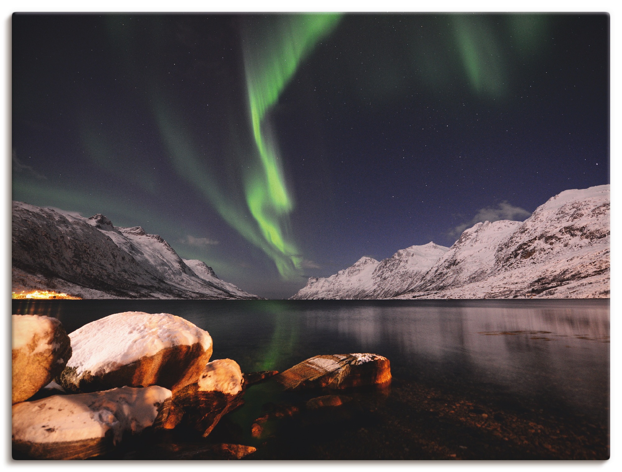 Image of Artland Wandbild »Nordlicht Norwegen II«, Himmel, (1 St.), in vielen Grössen & Produktarten - Alubild / Outdoorbild für den Aussenbereich, Leinwandbild, Poster, Wandaufkleber / Wandtattoo auch für Badezimmer geeignet bei Ackermann Versand Schweiz