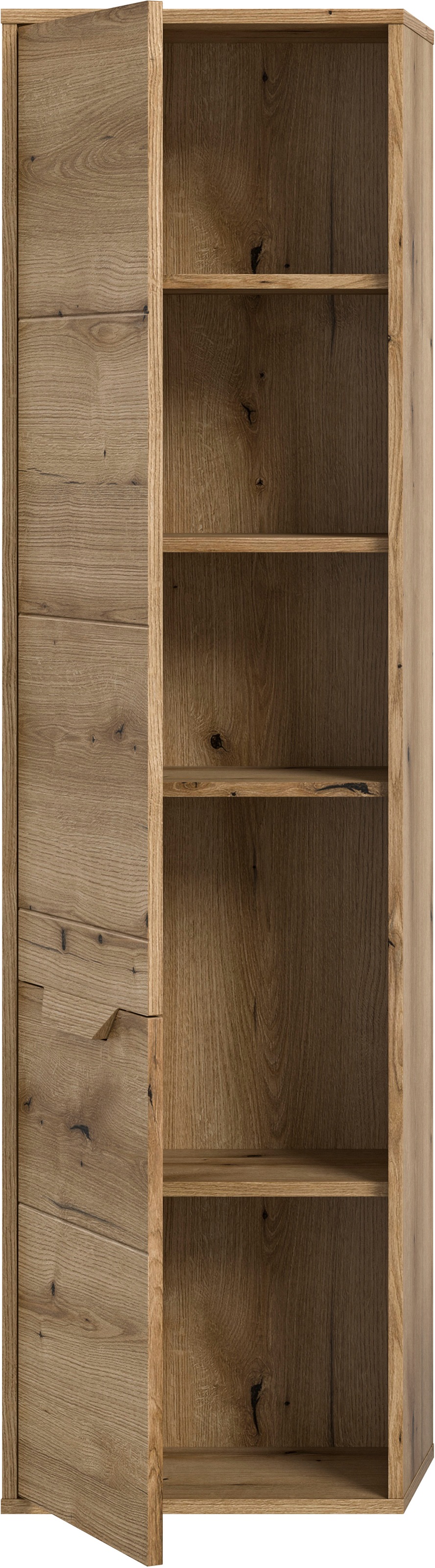 welltime Hochschrank »Kayu, Höhe 164 cm, stehend/hängend montierbar, 1 Tür, 4 Einlegeböden«, Türanschlag wechselbar, Badschrank, Bad-Möbel, Badezimmer, Bad