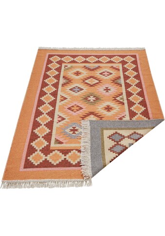 HANSE Home Teppich »Banas«, rechteckig, 3 mm Höhe, Wendbar mit Fransen, Kelim Look,... kaufen