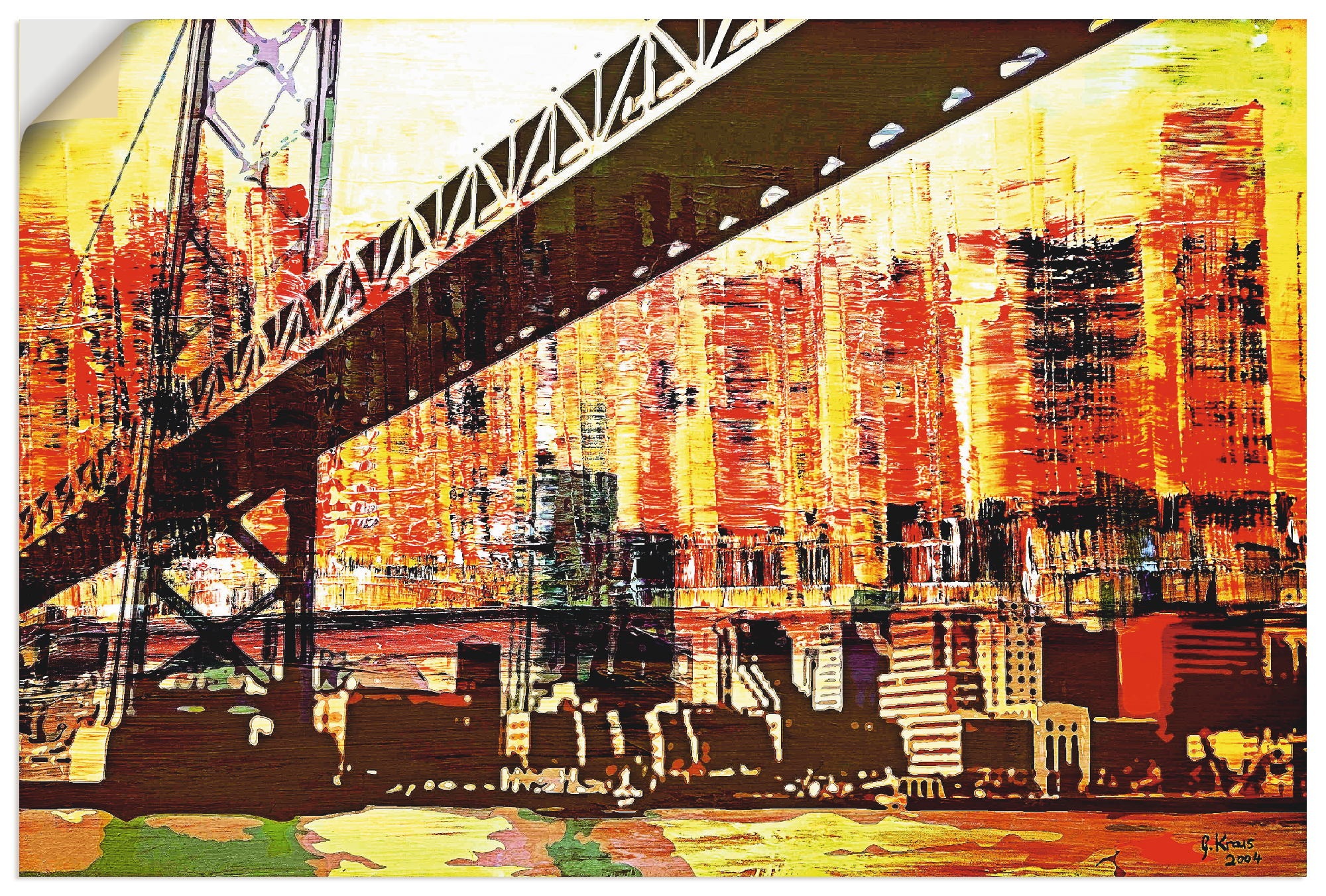 Image of Artland Wandbild »San Francisco mit Oakland Bay Bridge«, Amerika, (1 St.), in vielen Grössen & Produktarten - Alubild / Outdoorbild für den Aussenbereich, Leinwandbild, Poster, Wandaufkleber / Wandtattoo auch für Badezimmer geeignet bei Ackermann Versand 