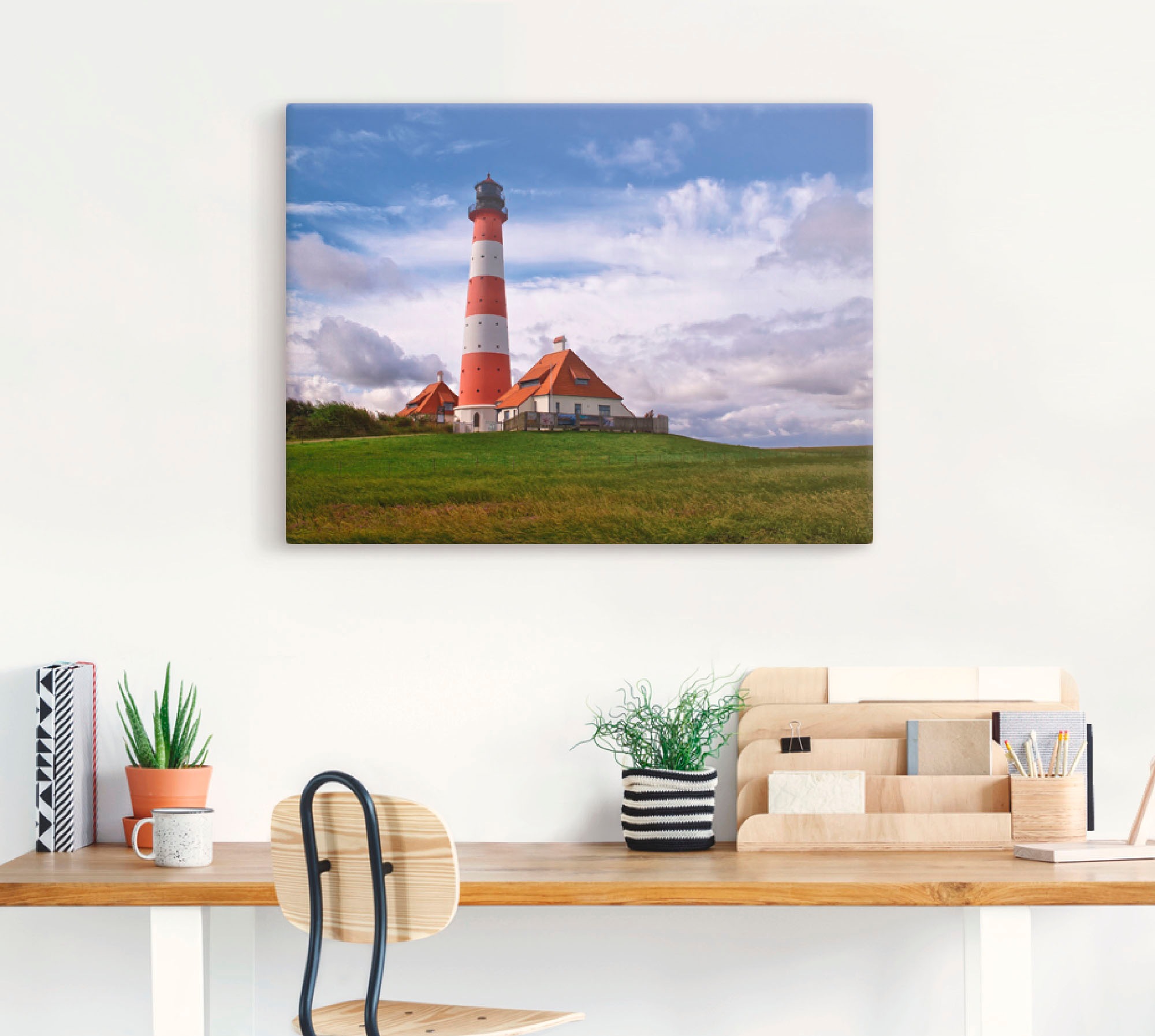 Artland Wandbild »Leuchtturm Westerheversand«, Gebäude, (1 St.), als Leinwandbild, Poster in verschied. Grössen