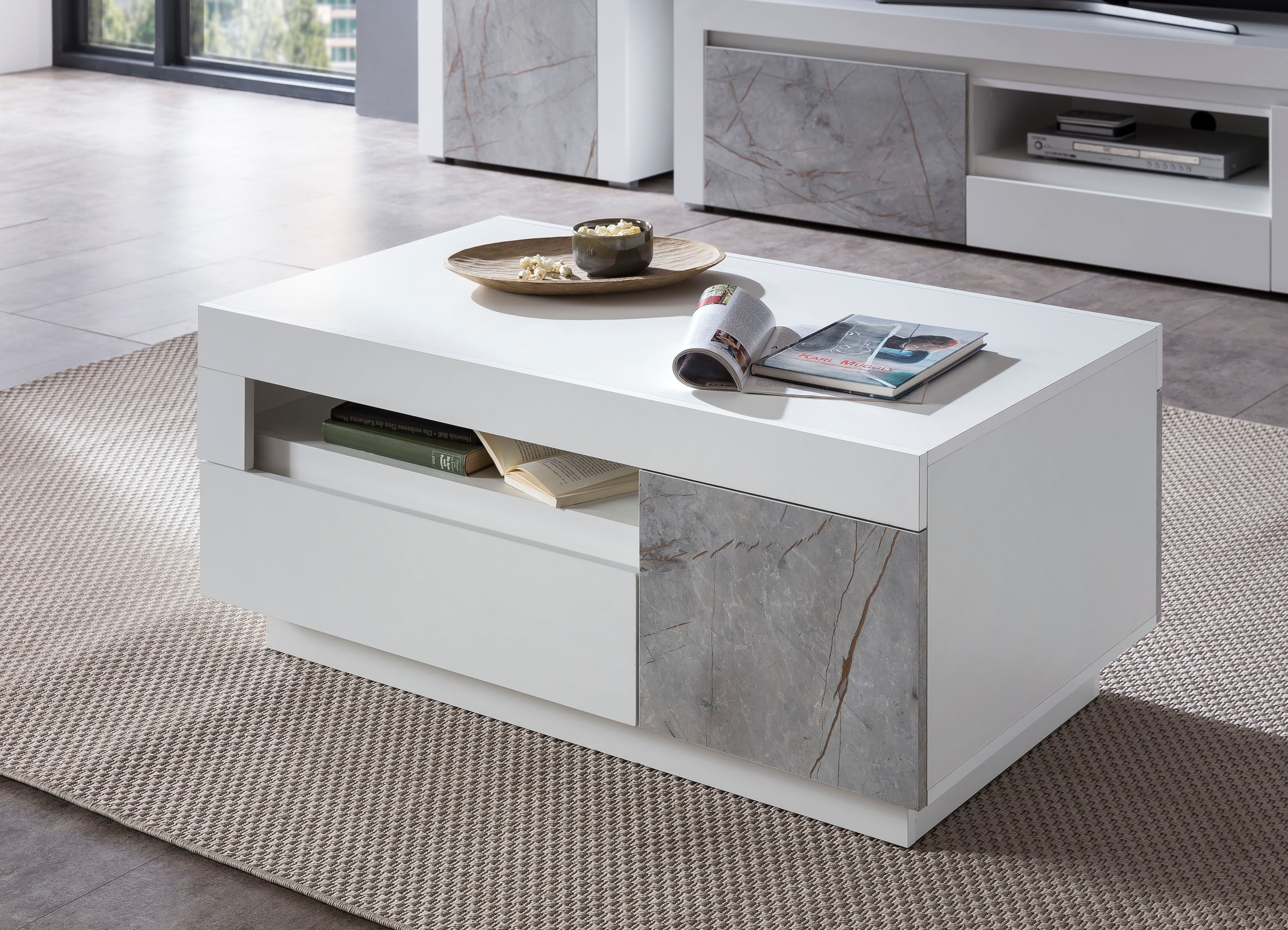 Image of Premium collection by Home affaire Couchtisch »Stone Marble«, mit einem edlen Marmor-Optik Dekor, in zwei verschiedenen Farbvarianten erhältlich, Breite 100 cm bei Ackermann Versand Schweiz