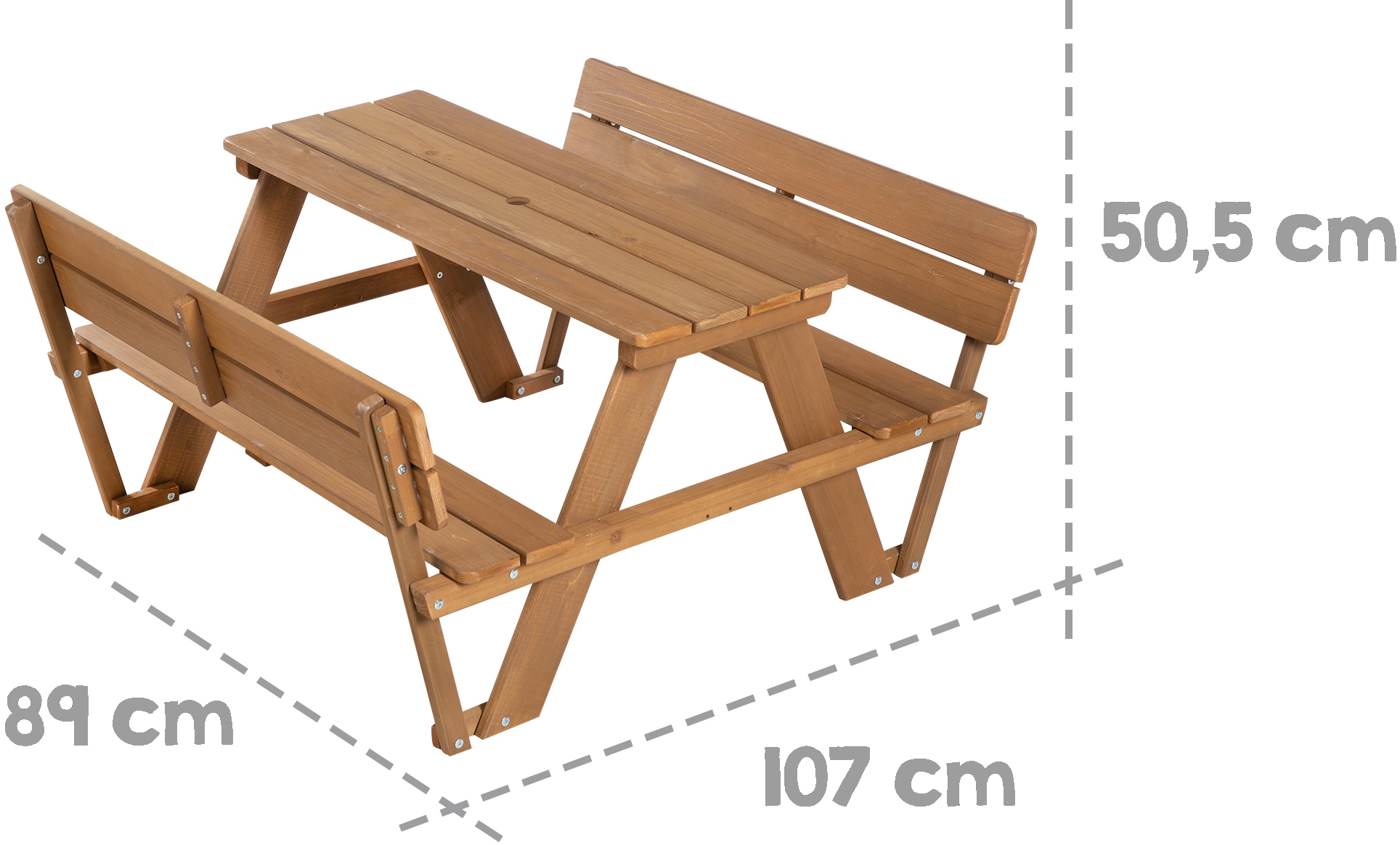 roba® Kindersitzgruppe »Picknick for 4 Outdoor +, Teakholz«, (Set), mit Lehne; inklusive Sitzauflagen Â»Little StarsÂ«