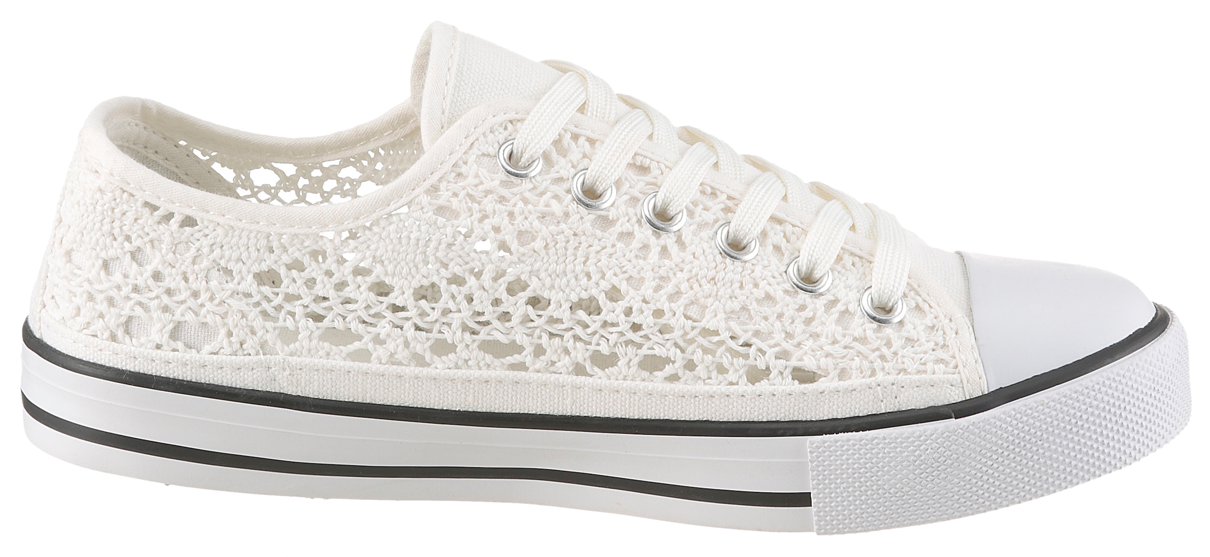 Aniston SHOES Sneakers  Schnürschuh, Freizeitschuh in Häkeloptik - NEUE KOLLEKTION