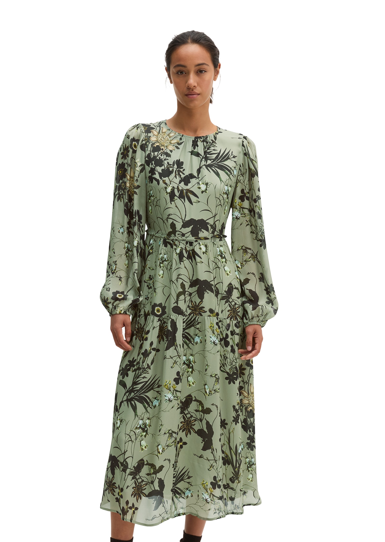 Marc O'Polo Robe midi regular aus fliessendem Viskose-Crêpe