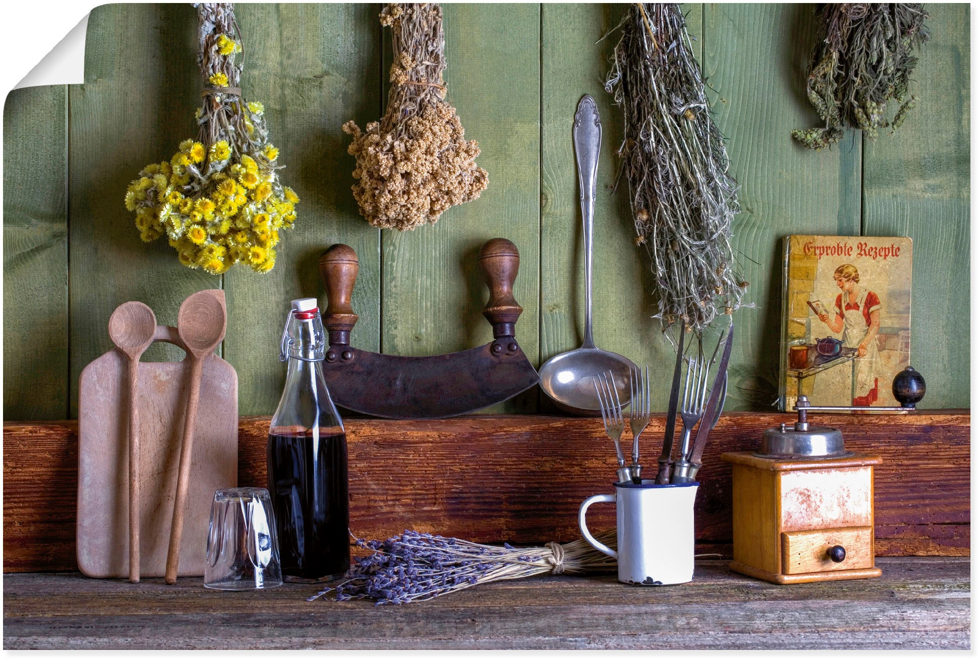 Image of Artland Wandbild »Rustikale Küchenszene«, Innenarchitektur, (1 St.), in vielen Grössen & Produktarten - Alubild / Outdoorbild für den Aussenbereich, Leinwandbild, Poster, Wandaufkleber / Wandtattoo auch für Badezimmer geeignet bei Ackermann Versand Schwei