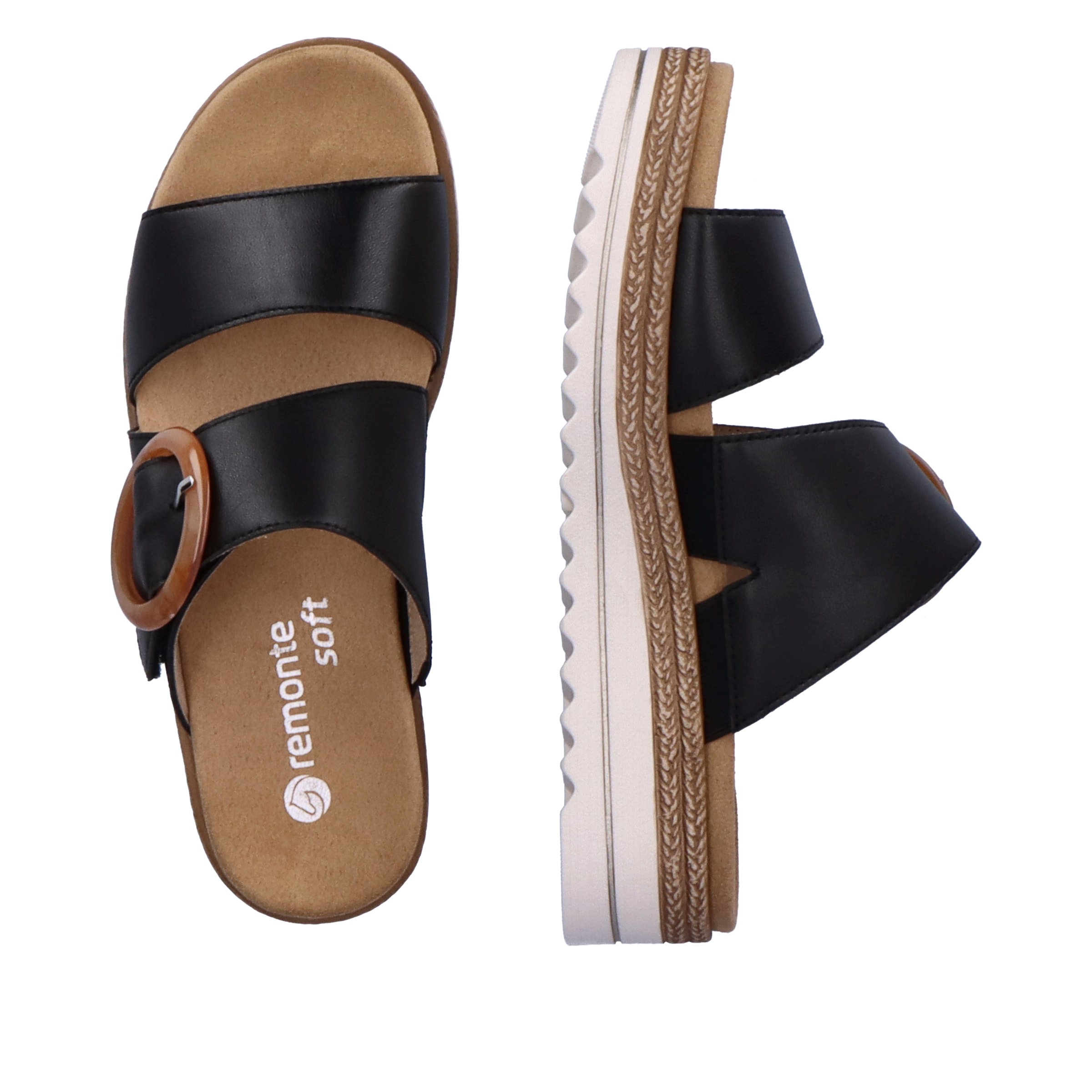 Remonte Pantolette  , Keilabsatz, Sommerschuh, Schlappen mit Zierschnalle