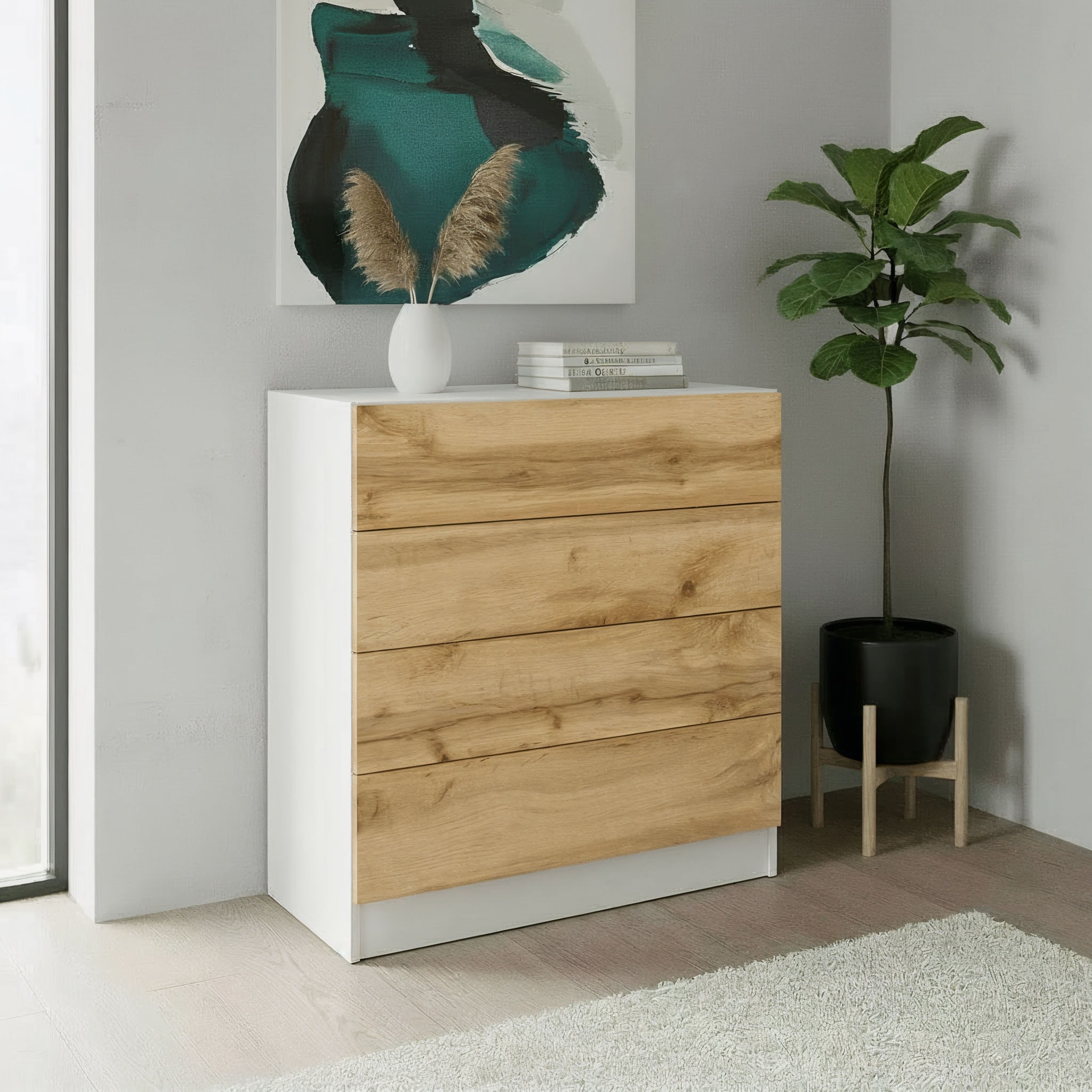 borchardt Möbel Commode »Vaasa, Kommode mit 4 Schubkästen auf Kugelführungen«