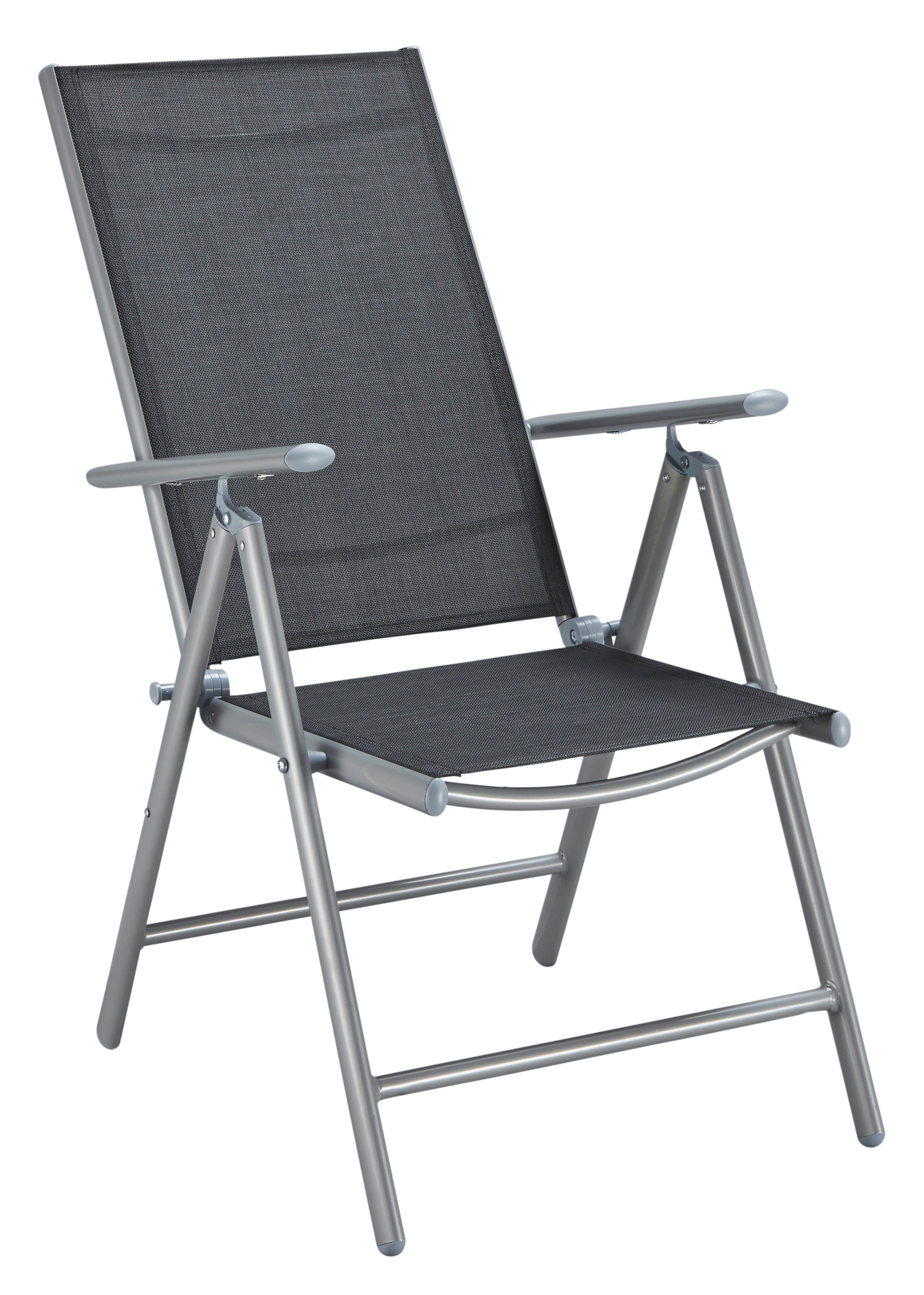 MERXX Balkonset "Lima" 2x Klappsessel, 1x Ausziehtisch 65(130)x65 cm, 3 Stk. tlg. pulverbeschichtetes Aluminium, aus 100% Polyester, für 2 Personen