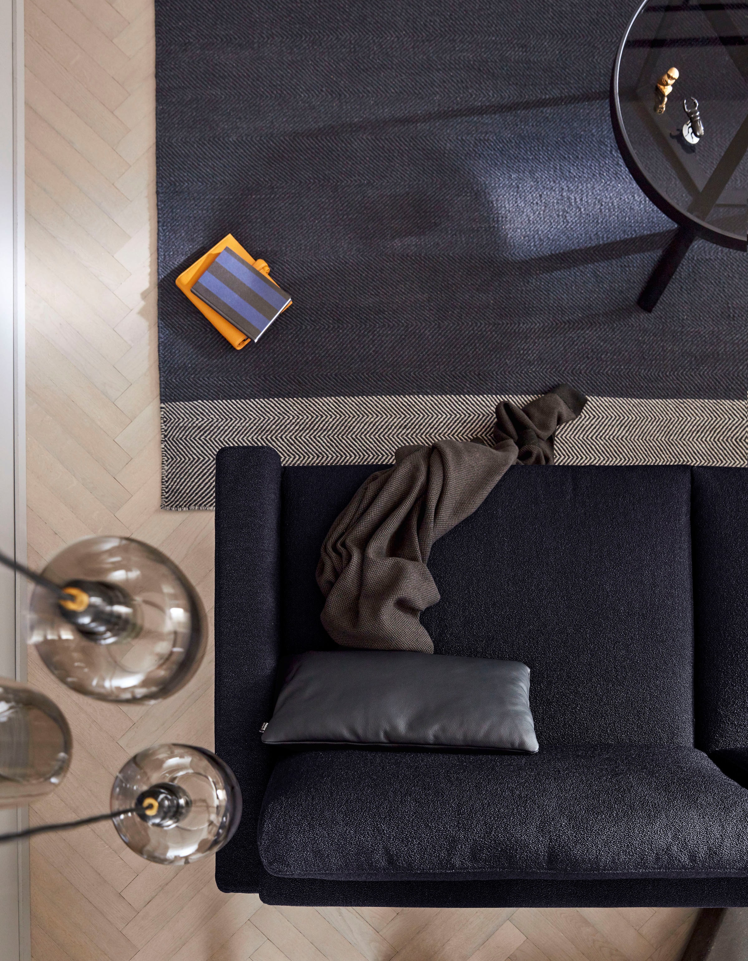 Creation BY ROLF BENZ 3-places »CR.450, Designsofa, Loungesofa« accoudoir bas, pieds chromés brillants, largeur 204 cm