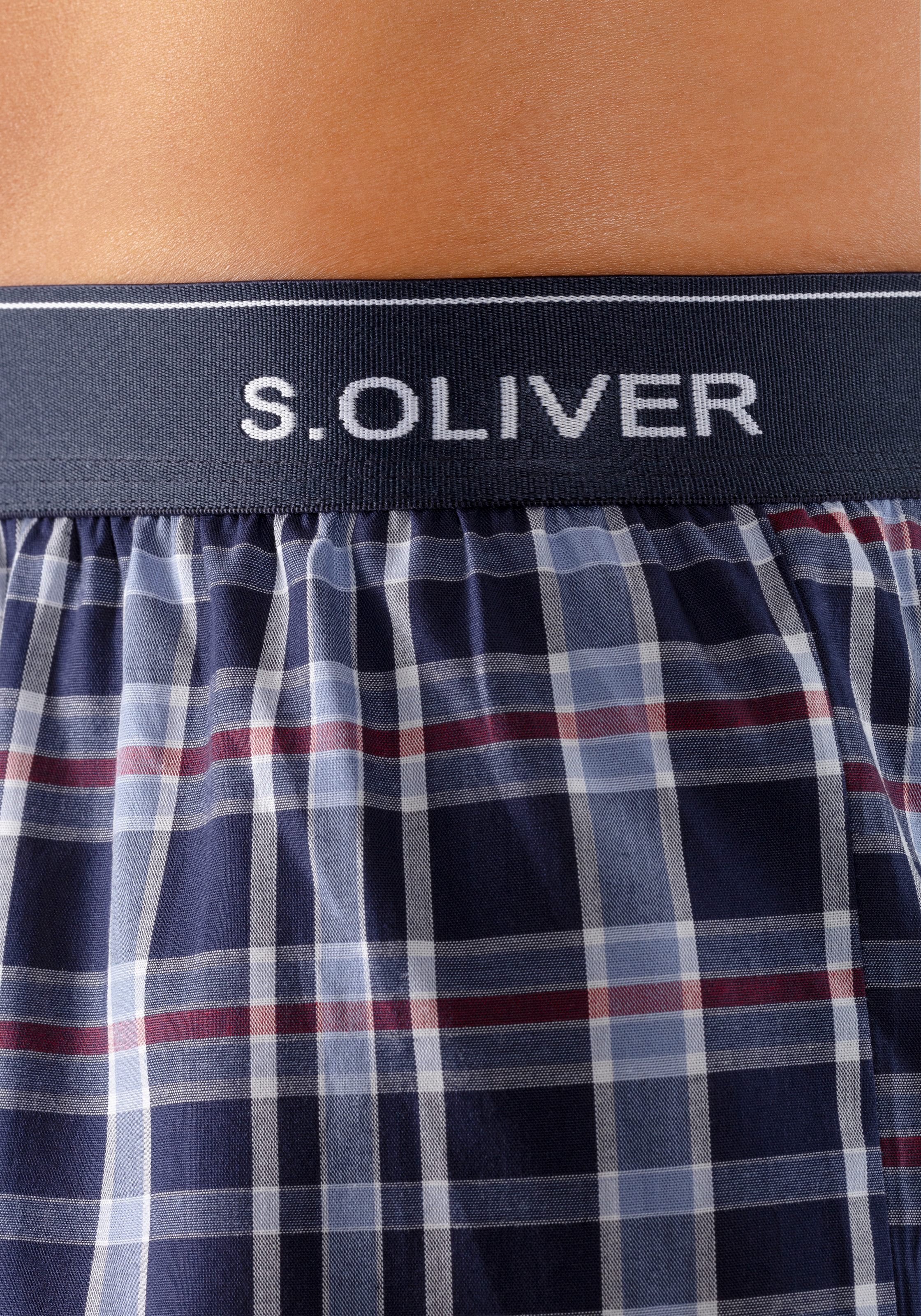 s.Oliver Webboxer Packung, 2 Stk. mit Logo Webbund