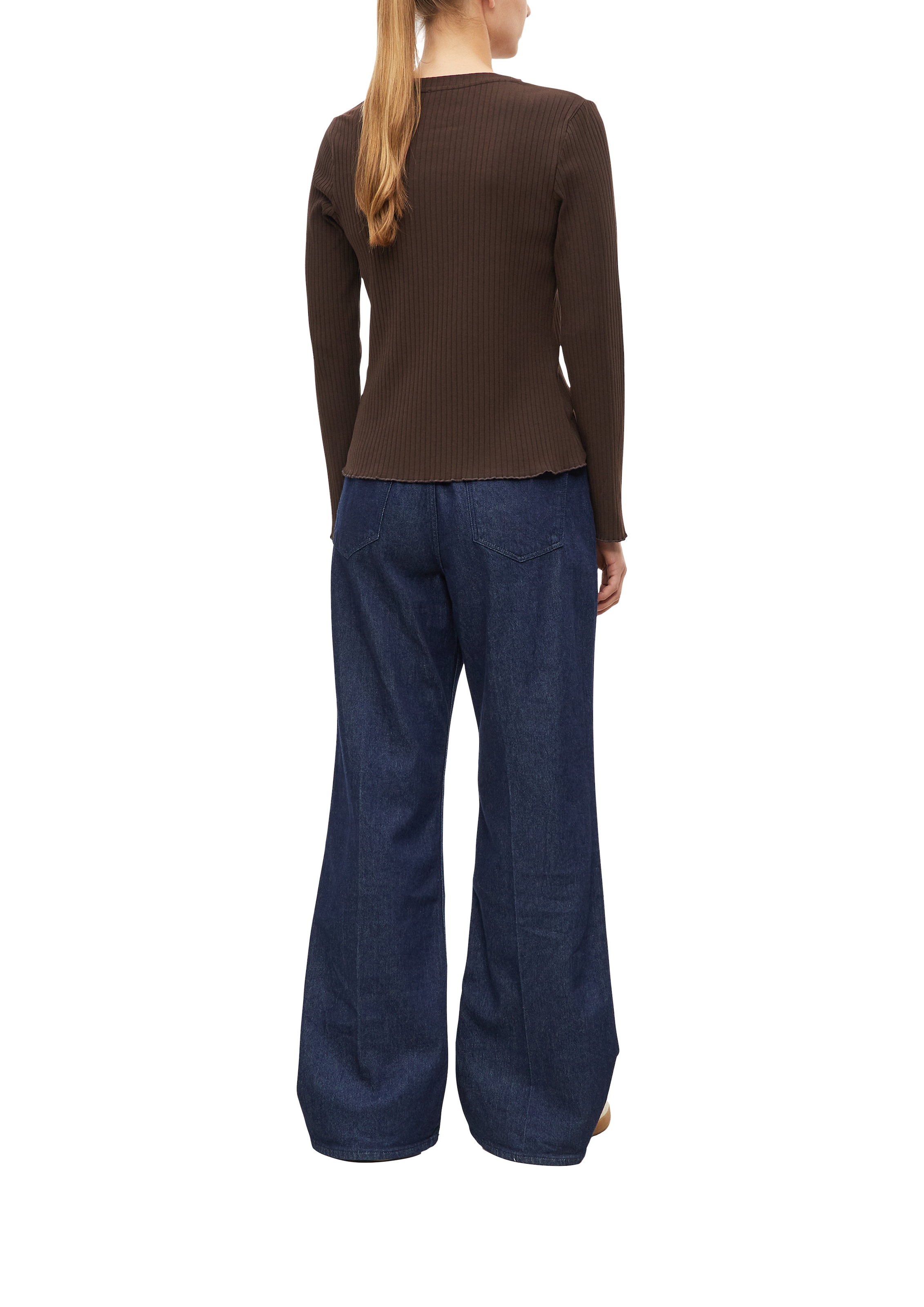 Image of s.Oliver Langarmshirt in Ripp-Optik und mit Rundhals / Stretch