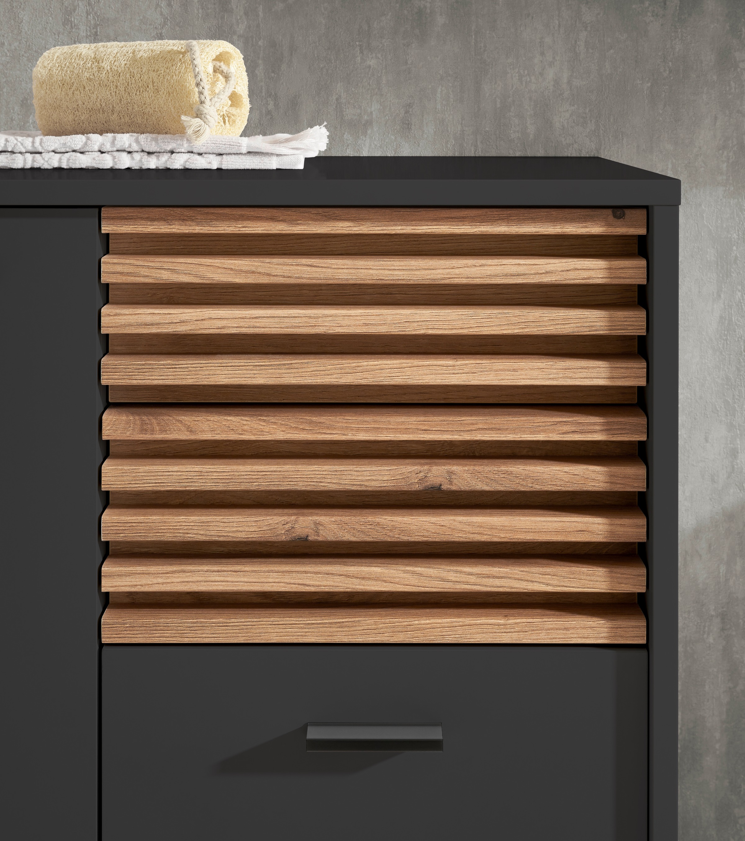BASIC by Balculina Armoire sous lavabo »Liguria B/H/T 80x64x40 cm« 1 cuis tlg. Largeur 80cm, tiroir sous plan, FSC-Mix 70%