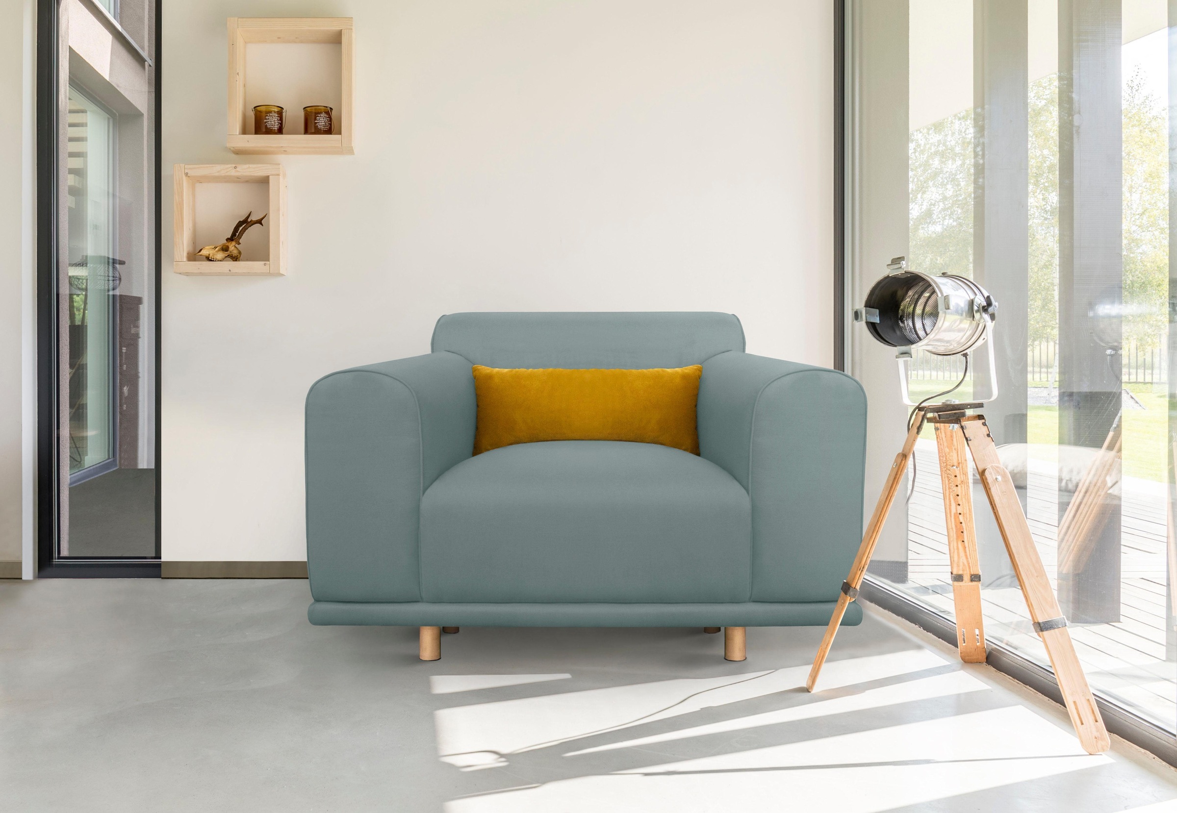 Image of GOODproduct Loveseat "Maroon Sessel" in skandinavischem Design, mit losem Kissen