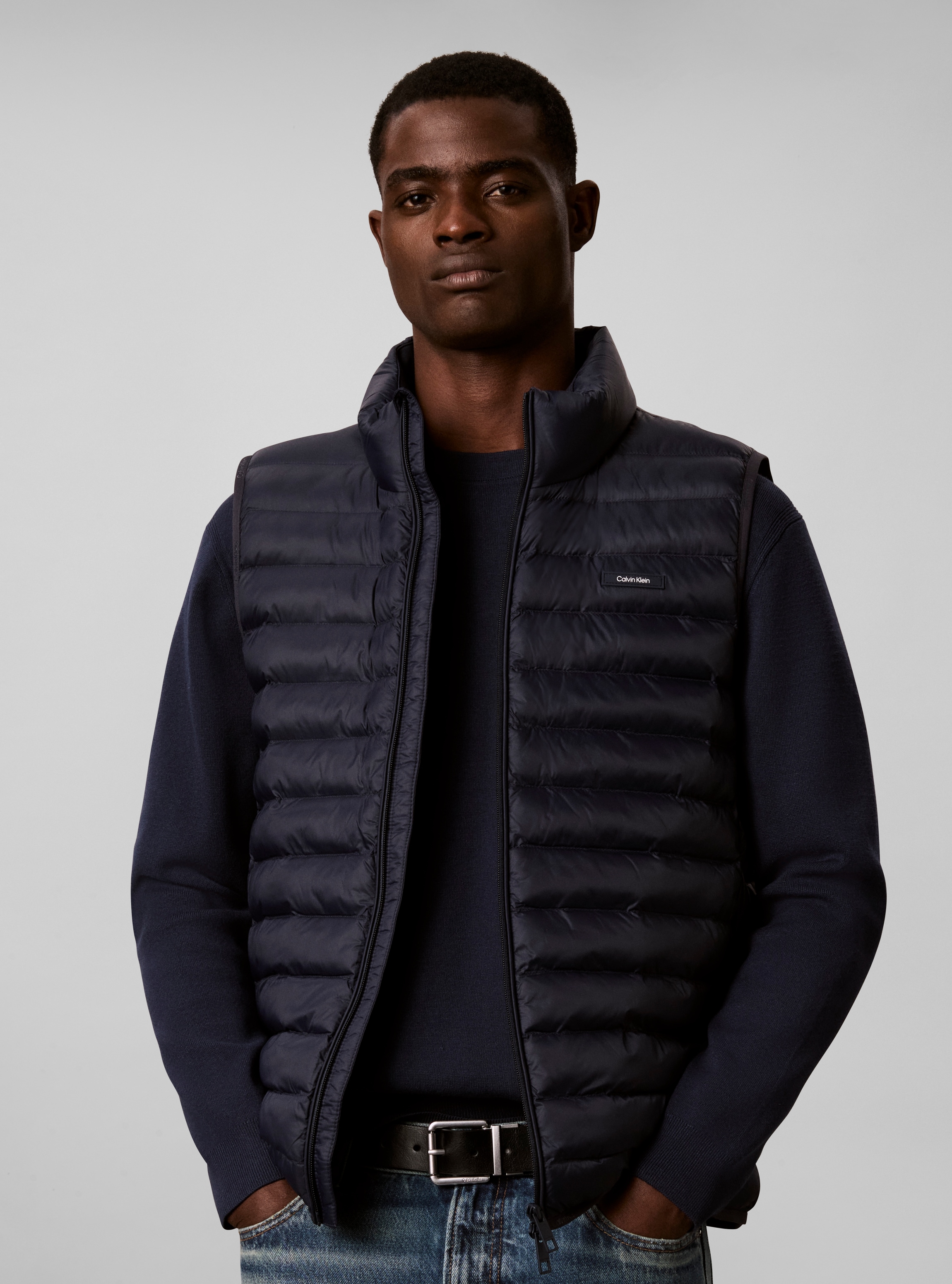 Image of Calvin Klein Jeans Steppweste "NYLON PUFFER VEST" Regular fit mit Stehkragen