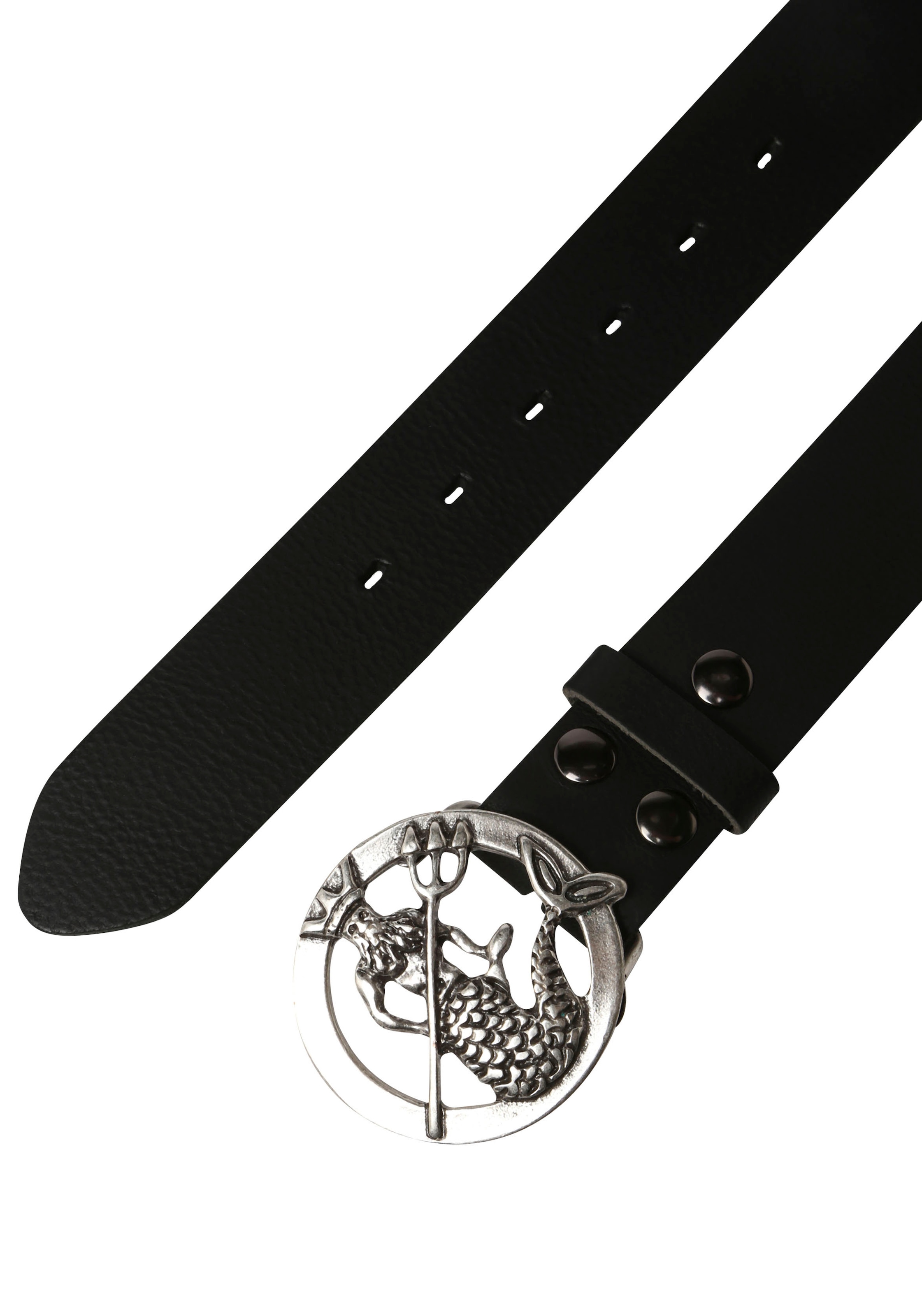 Rettungsring Gürtel Ceinture en cuir mit austauschbarer Schliesse »Neptun Rund Silber«