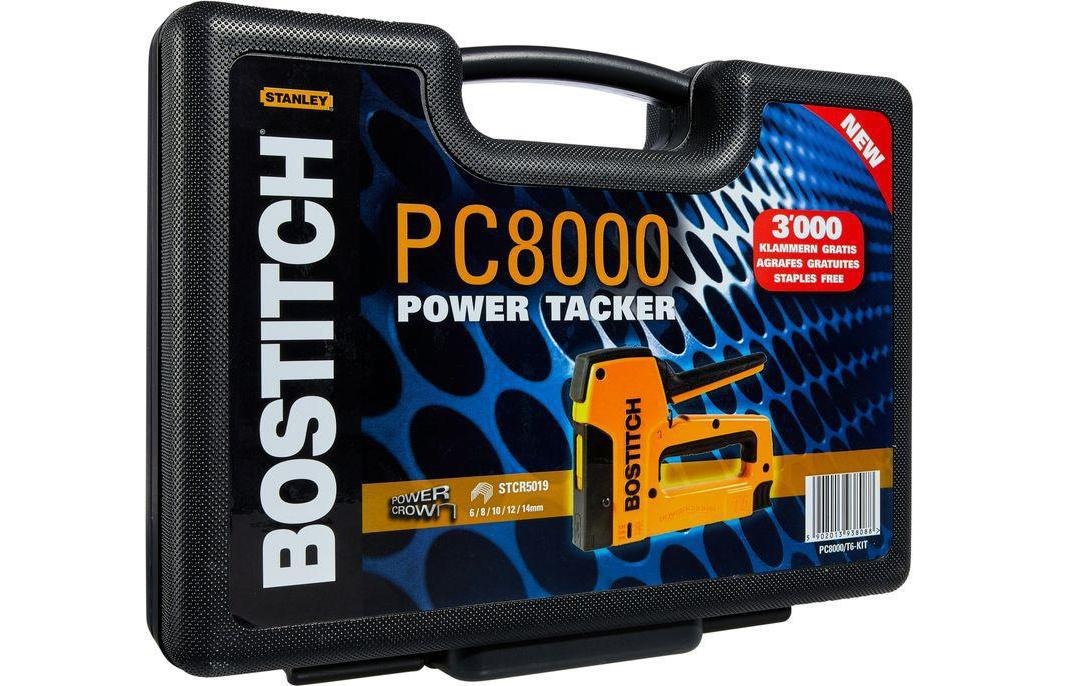 Handtacker »Bostitch PC8000 Kit, Bostitich«, (Für Material: Pappe, Sperrholz, Holz, Kunststoff)