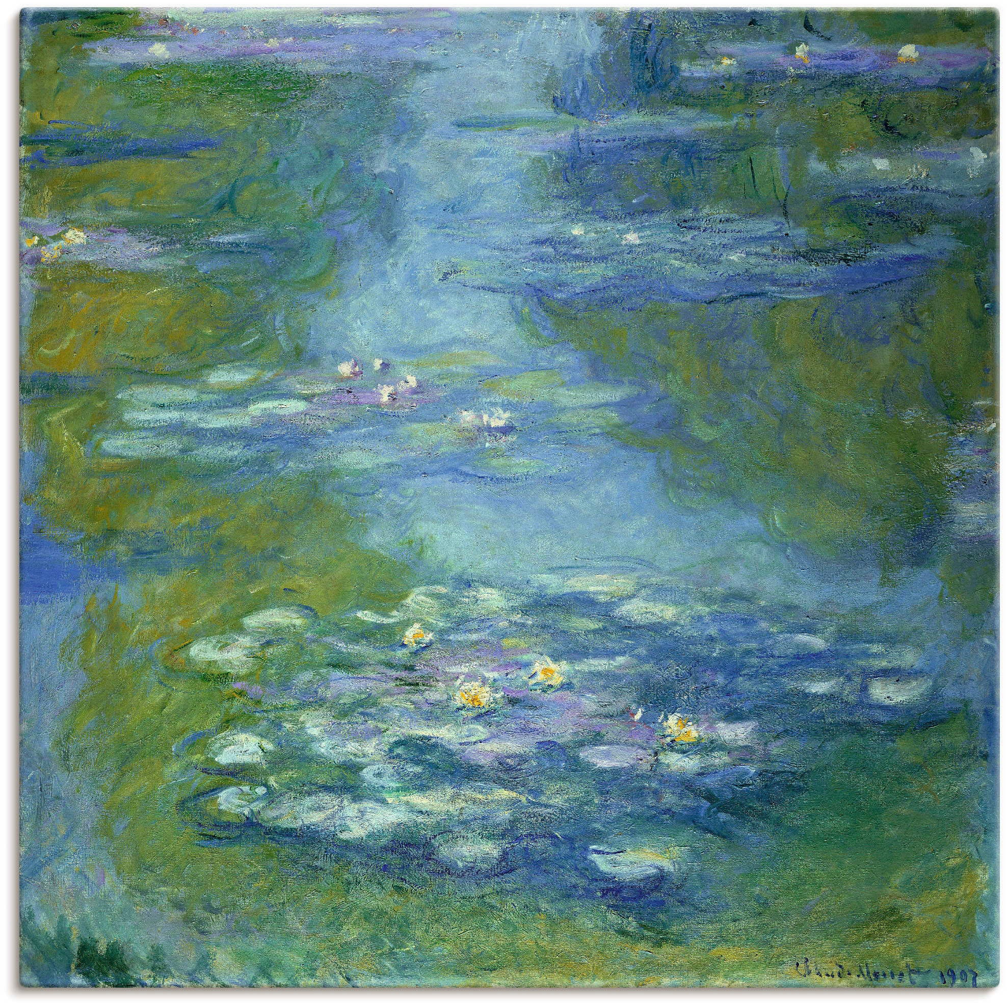 Image of Artland Leinwandbild "Seerosen. 1907" Blumen 1 Stk. tlg. auf Holzrahmen gespannt