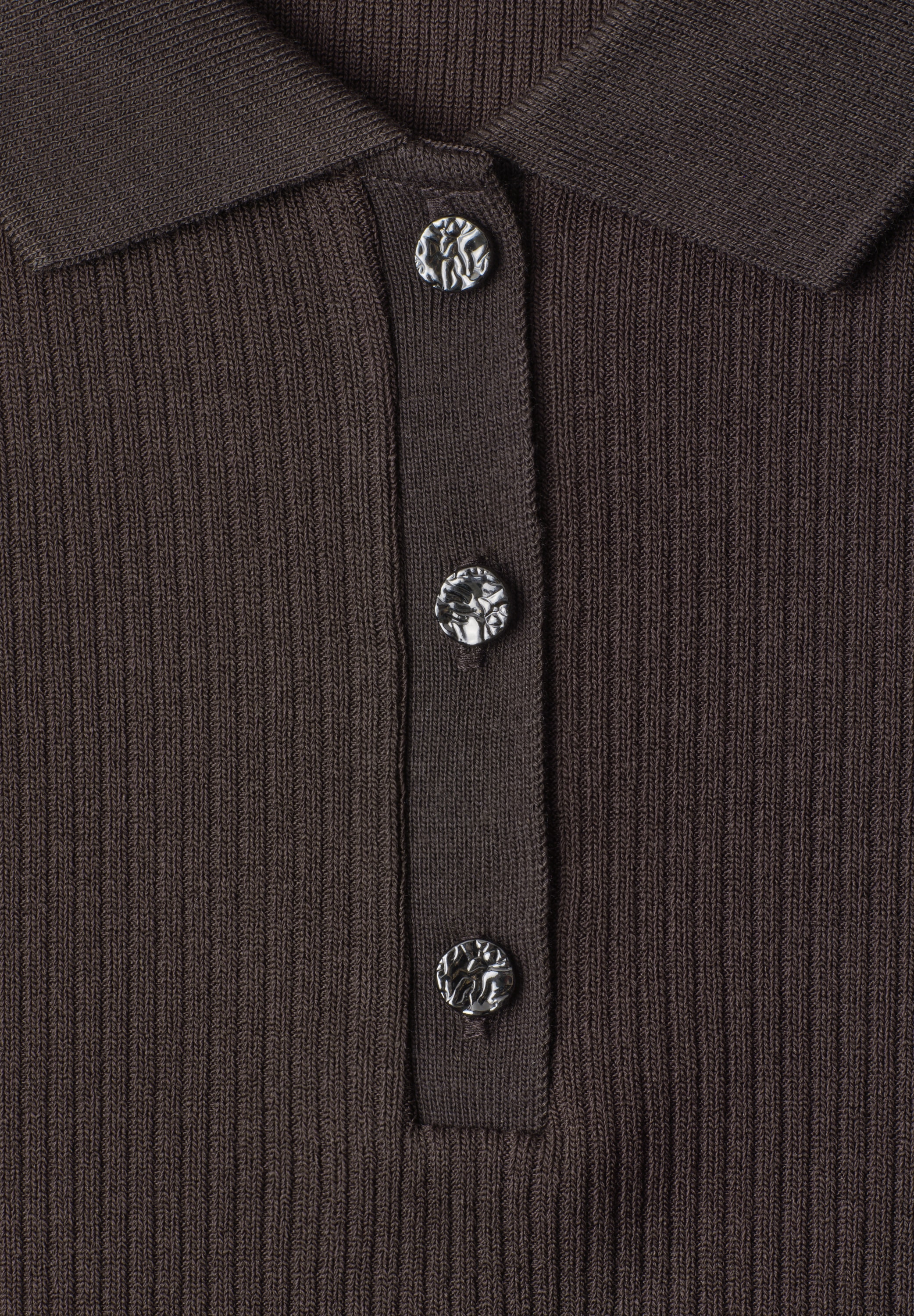STREET ONE Polo T-shirt d'été en look tricoté avec structure côtelée