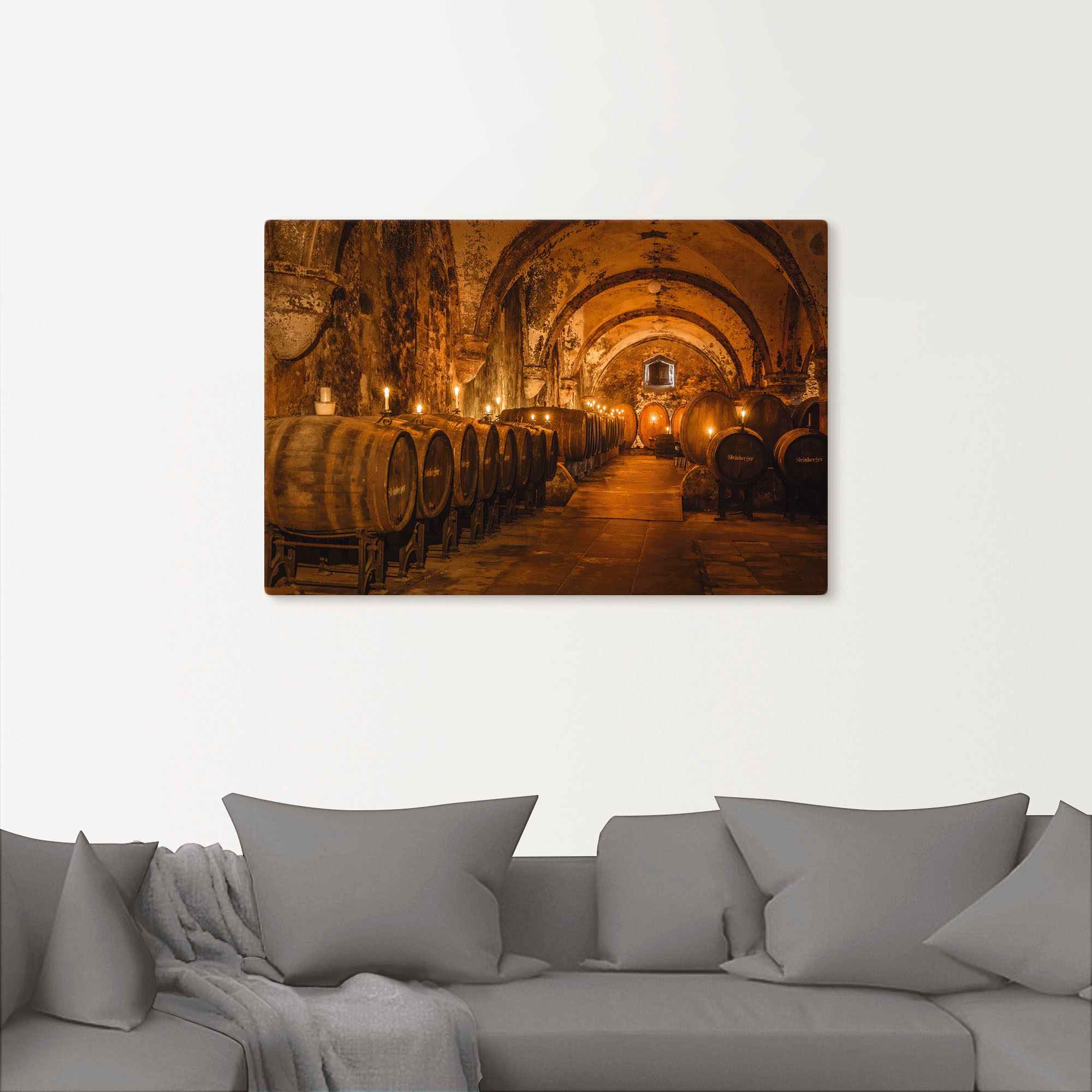 Artland Wandbild »Historischer Weinkeller Eberbach« Wein Bilder 1 Stk. tlg. als Alubild, Leinwandbild in verschied. Grössen