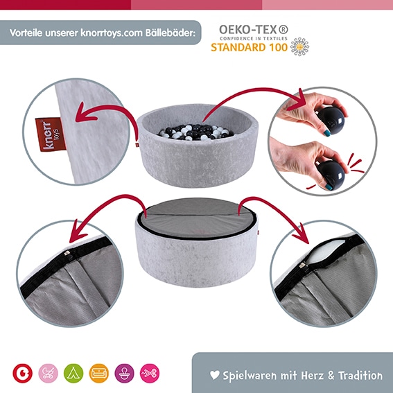 Knorrtoys® Bällebad »Soft, Grey«, mit 300 Bällen soft Blue/Blue/transparent; Made in Europe