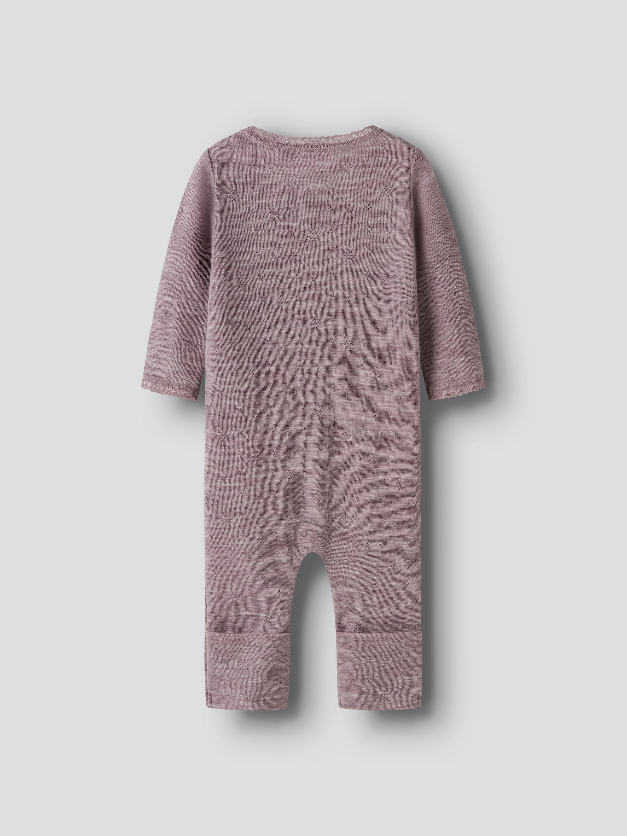 Name It Schlafanzug »NBFWANG WOOL NEEDLE NIGHTSUIT SOLID NOOS« aus Wolle, Regular Fit, mit Reissverschluss und Kinnschutz